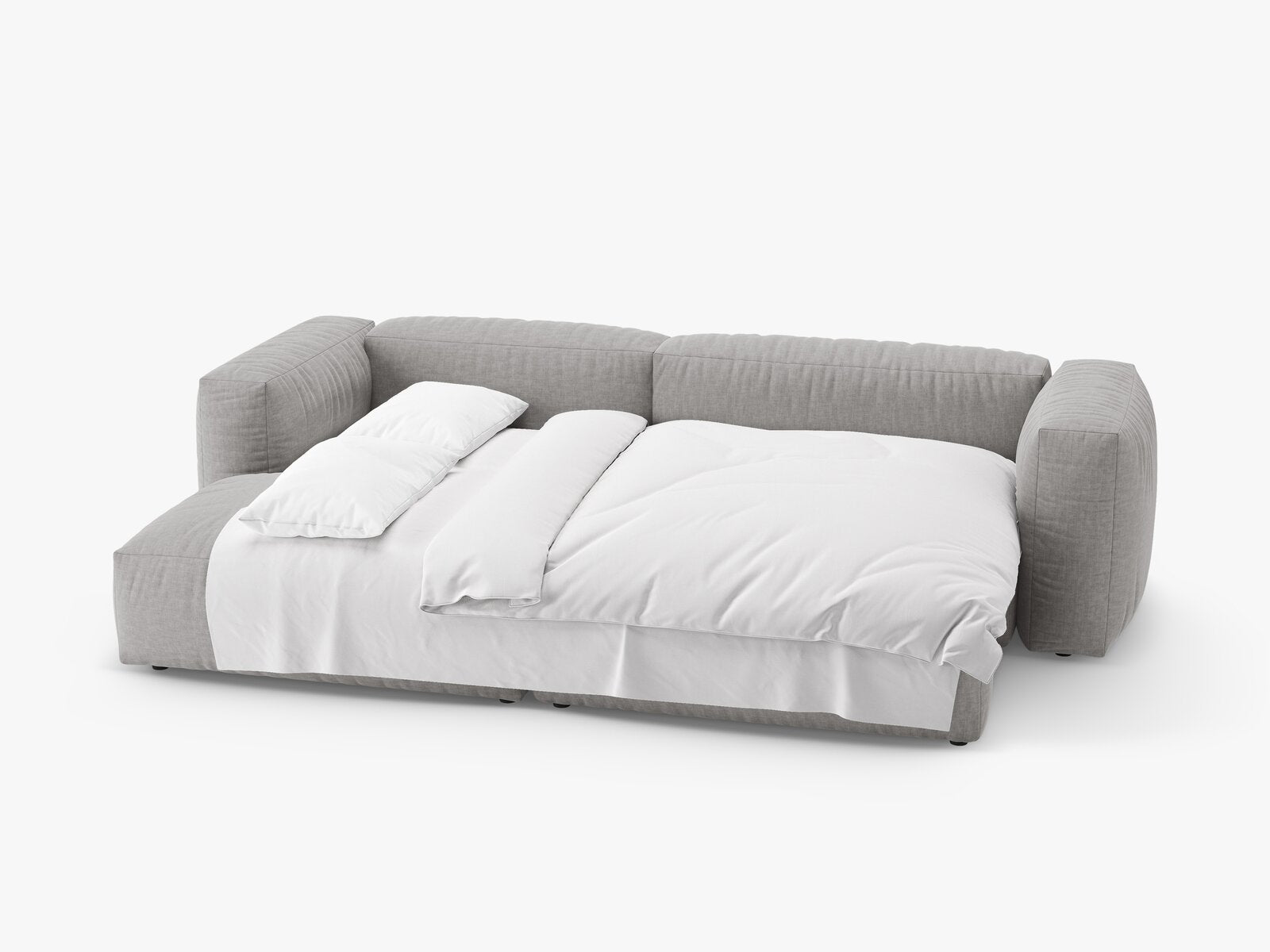 Micadoni Martina Ecksofa 4-Sitzer mit Schlaffunktion Links Strukturierter Stoff Boston Hellgrau