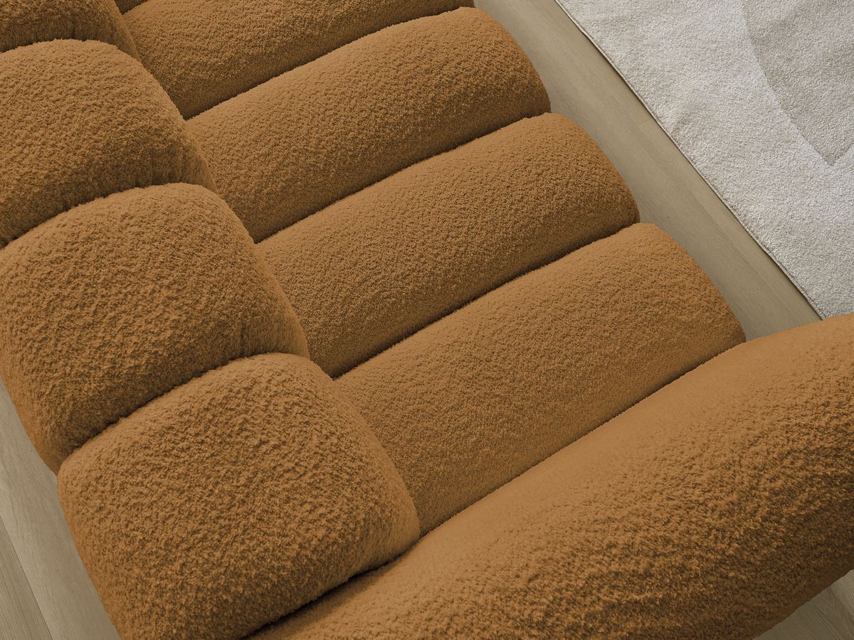 Bobochic Talia Sofa 3-Sitzer Bouclé-Stoff Gelb