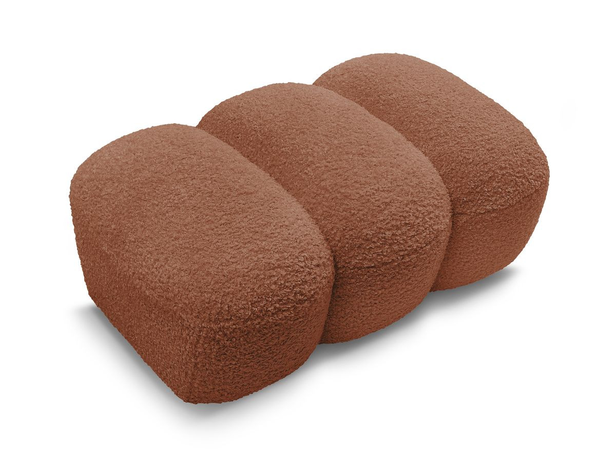 Bobochic Hippolyte Pouf Bouclé-Stoff Orange
