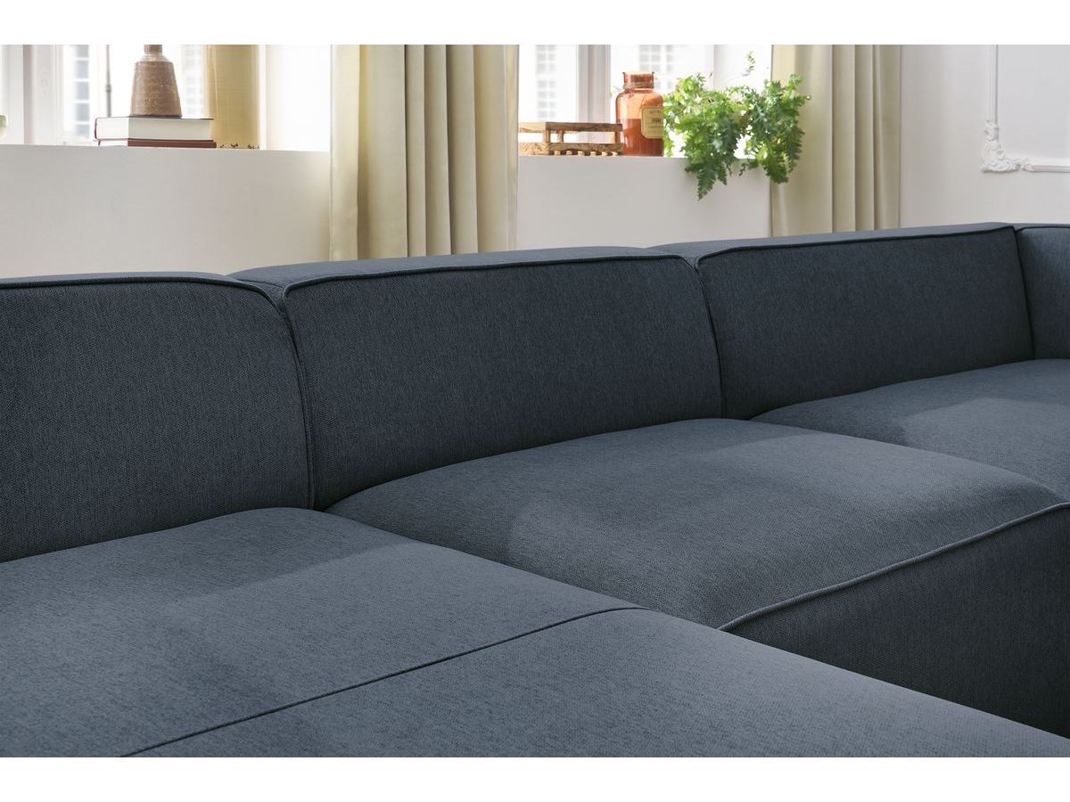 Bobochic Megeve Wohnlandschaft Melange-Stoff Dunkelblau Ecke links