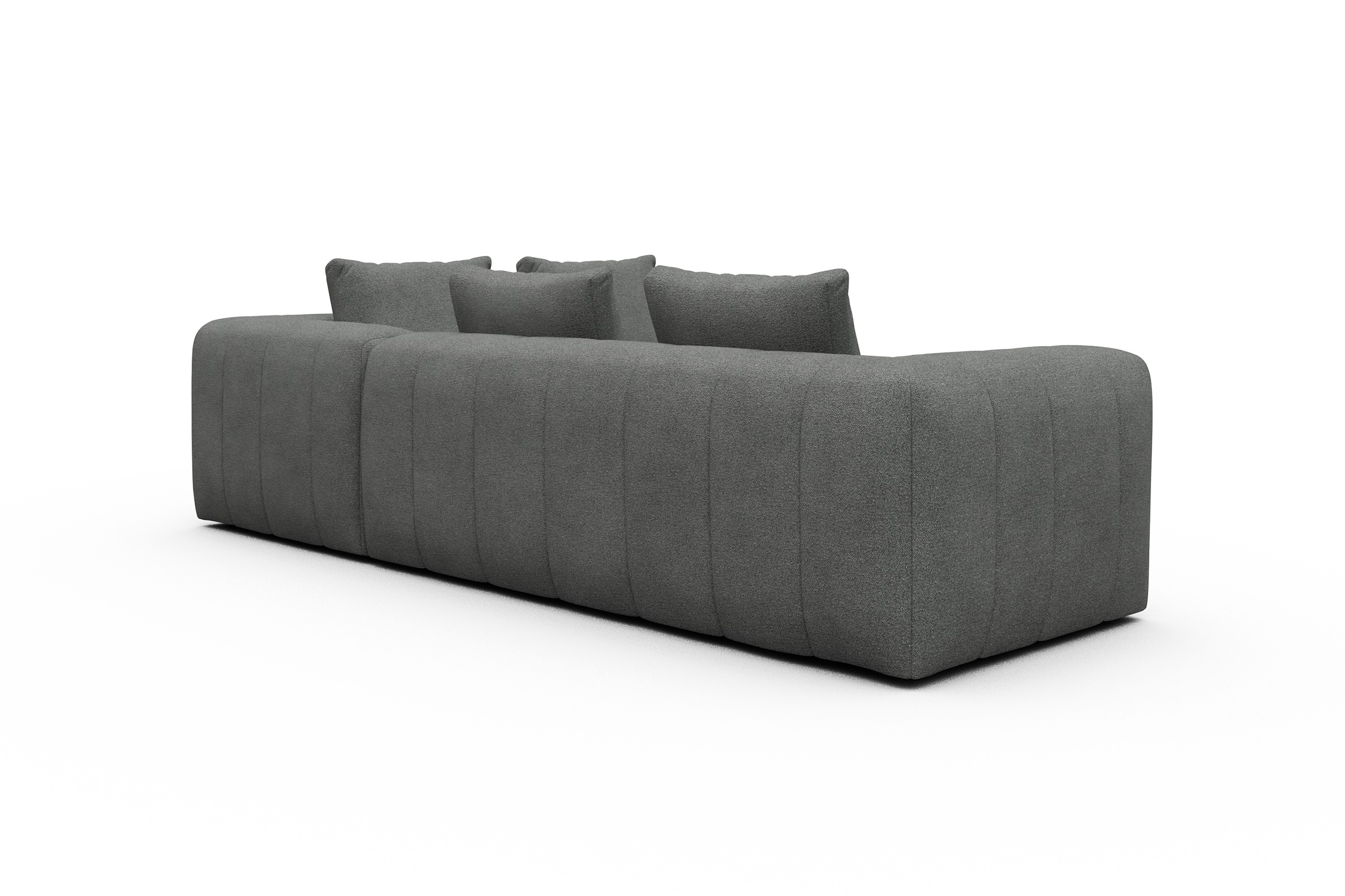 Ecksofa Hugo 2x 2,5-Sitzer Armlehne links Boucle-Ash-Grey