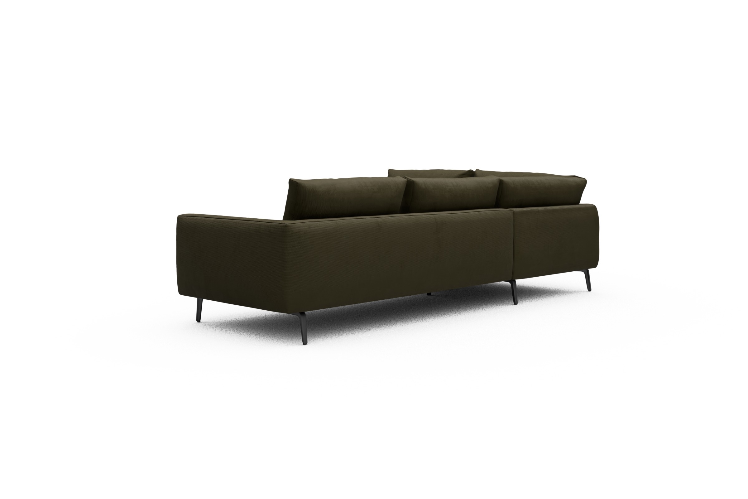 Ecksofa Karl Relax-Ecke links mit 2,5-Sitzer Cordufine-Pine-Green