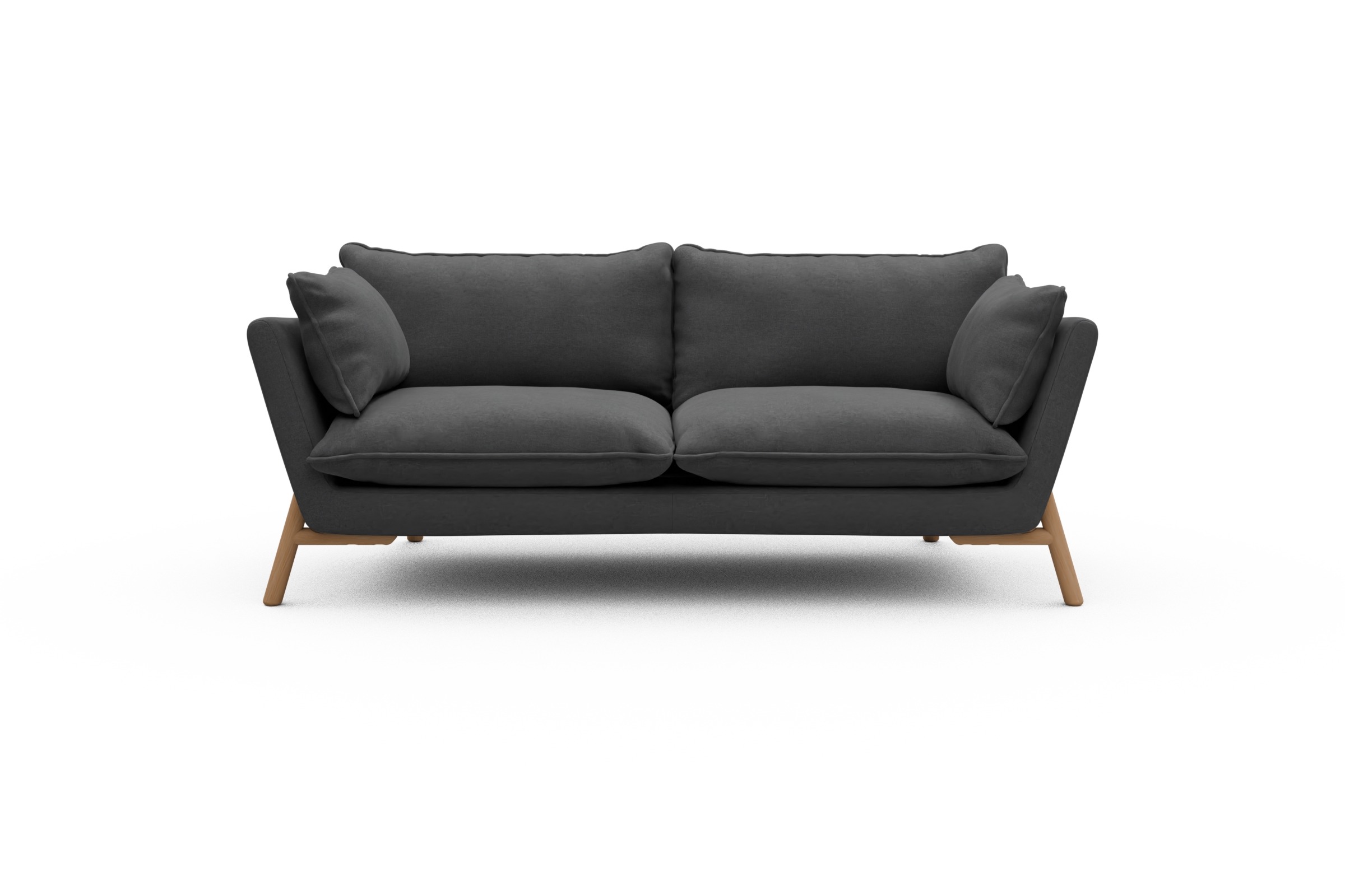 Skandi Home Sofa Emil PREMIUM 2-Sitzer Beinfarbe Eiche Natur Satya-Zinc moebelfaktor
