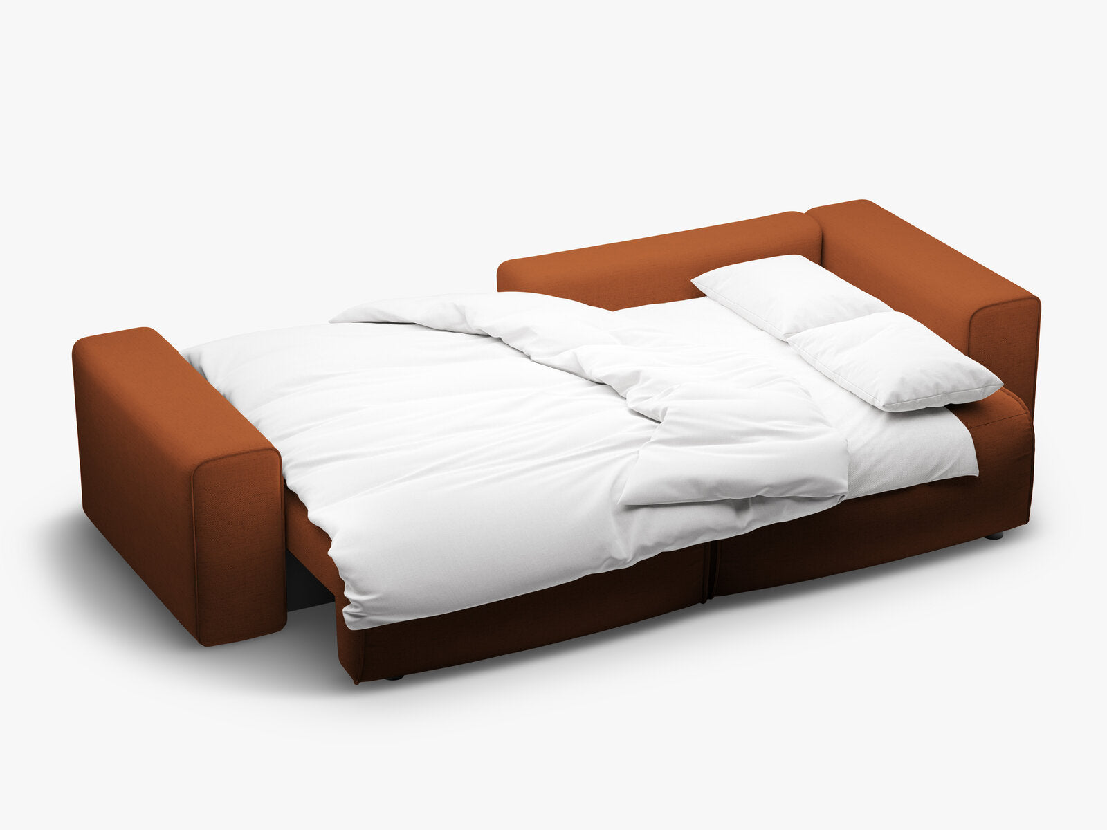 Micadoni Ecksofa Victor 3-Sitzer mit Schlaffunktion Rechts Strukturierter Stoff Ziegel