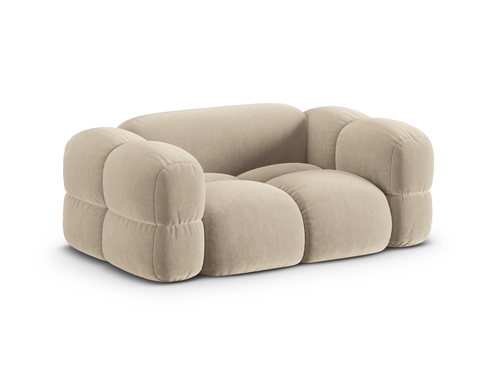 Cosmopolitan Design Sofa Loretto 2-Sitzer Samt Vogue Helles Beige