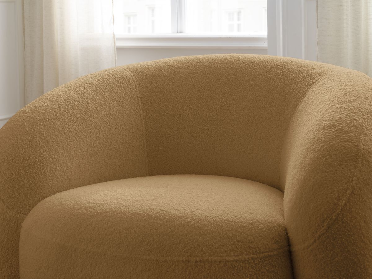 Bobochic Elina Sessel Bouclé-Stoff Gelb