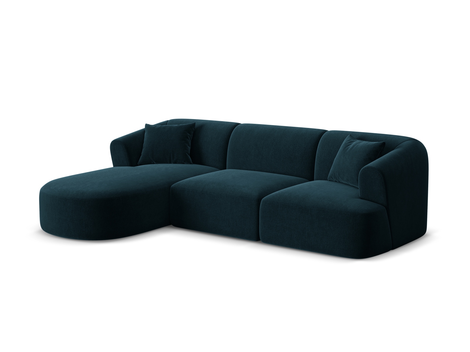 Cosmopolitan Design Ecksofa Campi 4-Sitzer Samt Vogue Tiefes Petrol Links