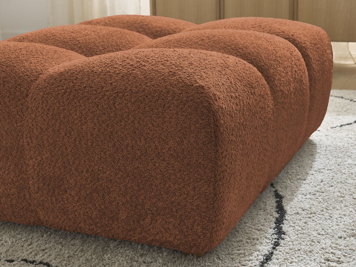 Bobochic Anakin Pouf Bouclé-Stoff Orange
