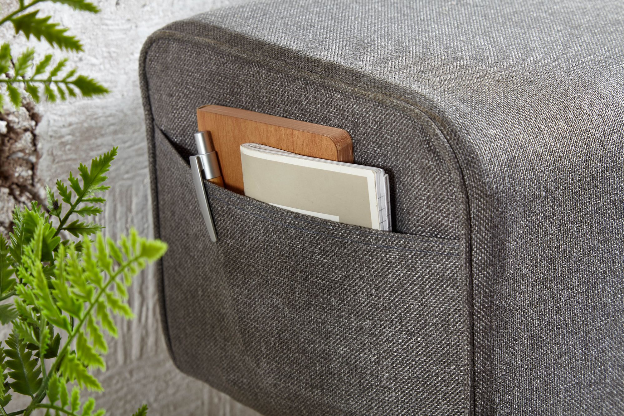 Sitzbank Hnifsdalur Stoff Grau 120 × 30 × 56 cm