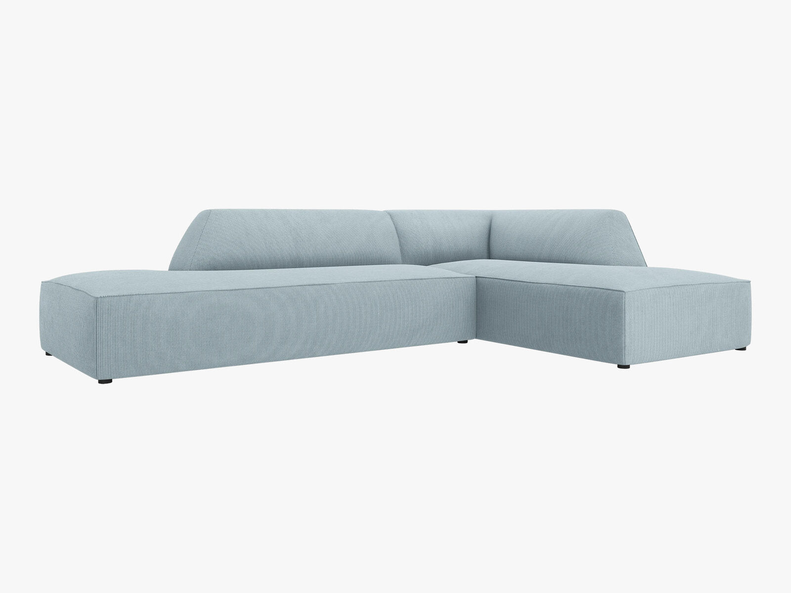 Micadoni Ecksofa Ruby 4-Sitzer Rechts Kord Scala Hellblau