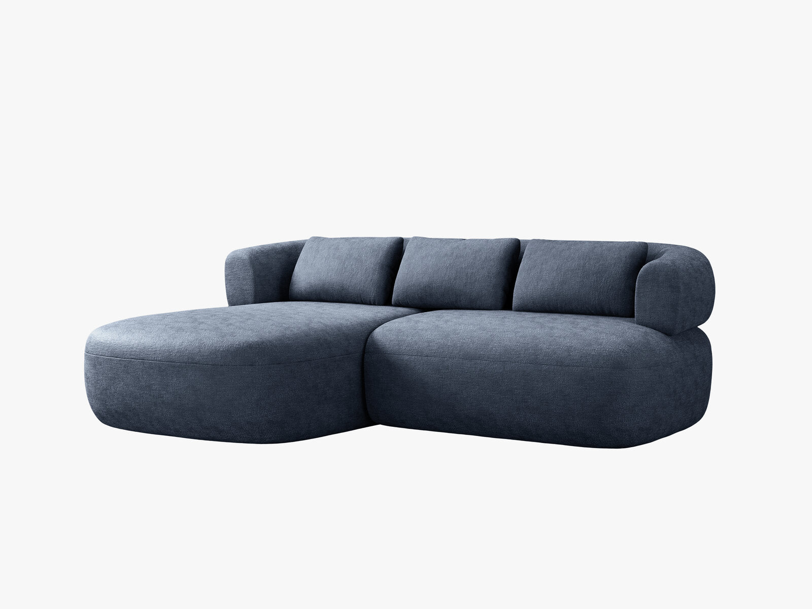 Micadoni 5-Sitzer Ecksofa Jenny Kleine Version Links Chenille Perfect Harmony Dunkelblau
