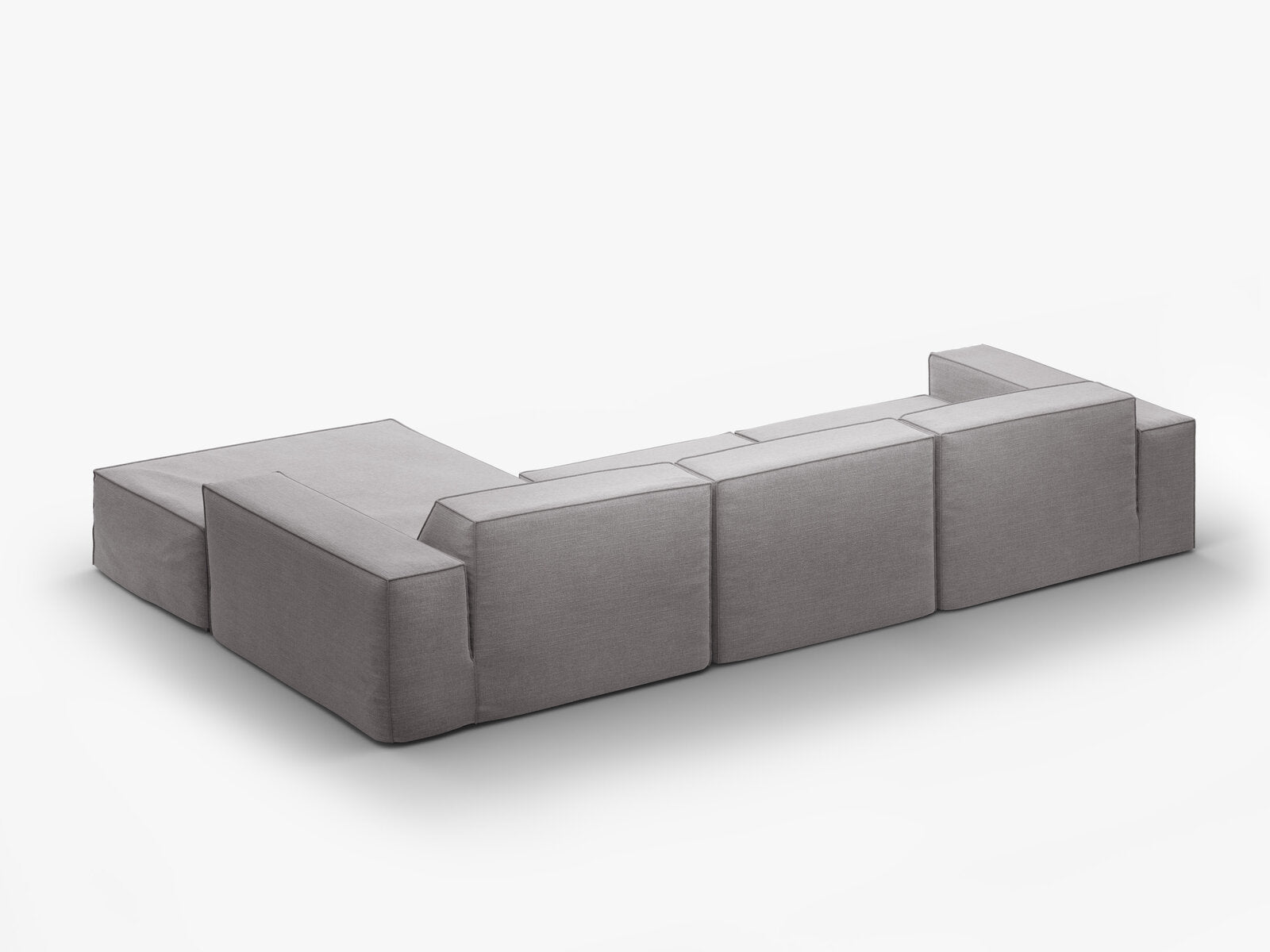 Micadoni Ecksofa Jodie 4-Sitzer Rechts Strukturierter Stoff Lins Warmes Grau