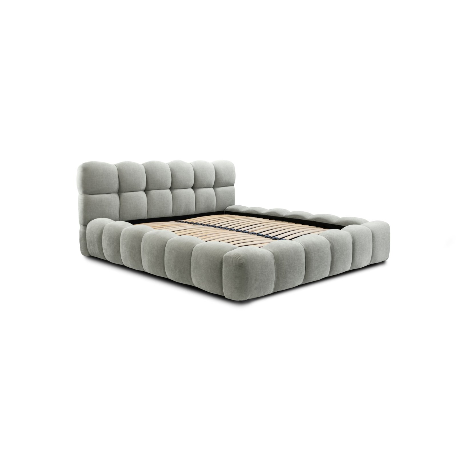 Polsterbett Vento Gewebestoff 180x200 mit Metallrahmen Boston Light Grey