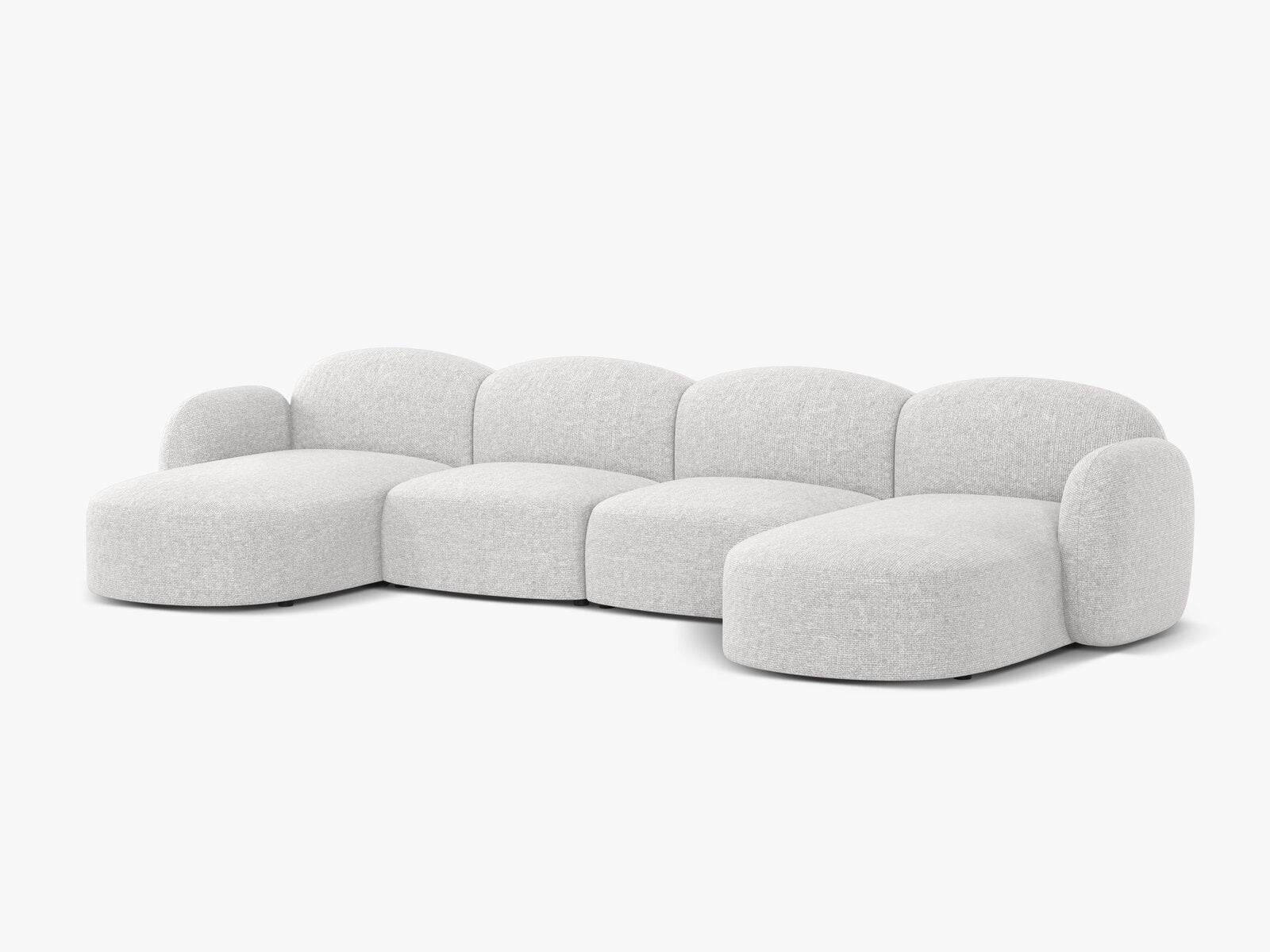 Micadoni Panorama Sofa Blair 6-Sitzer Chenille Eden Silber