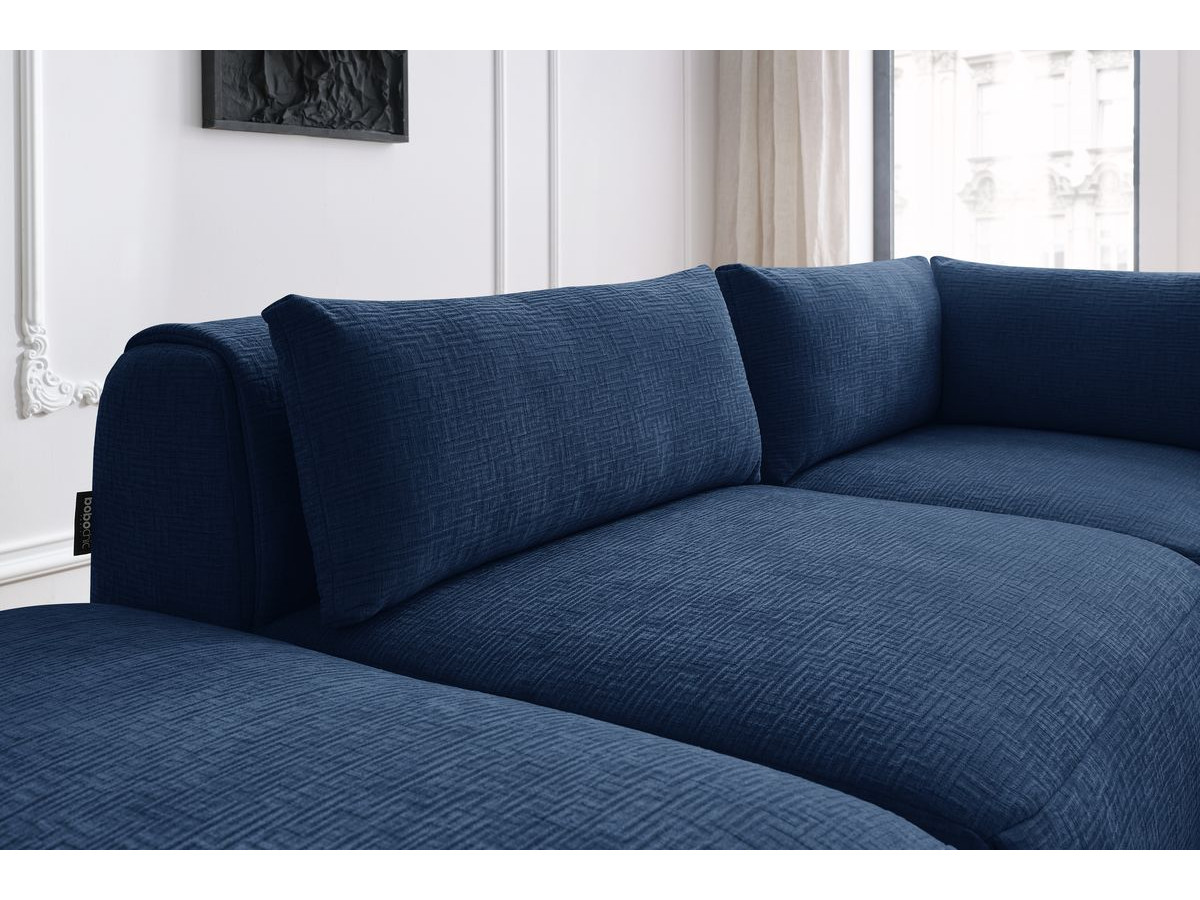 Bobochic Jeanne Ecksofa 271 × 300 cm Strukturstoff Dunkelblau