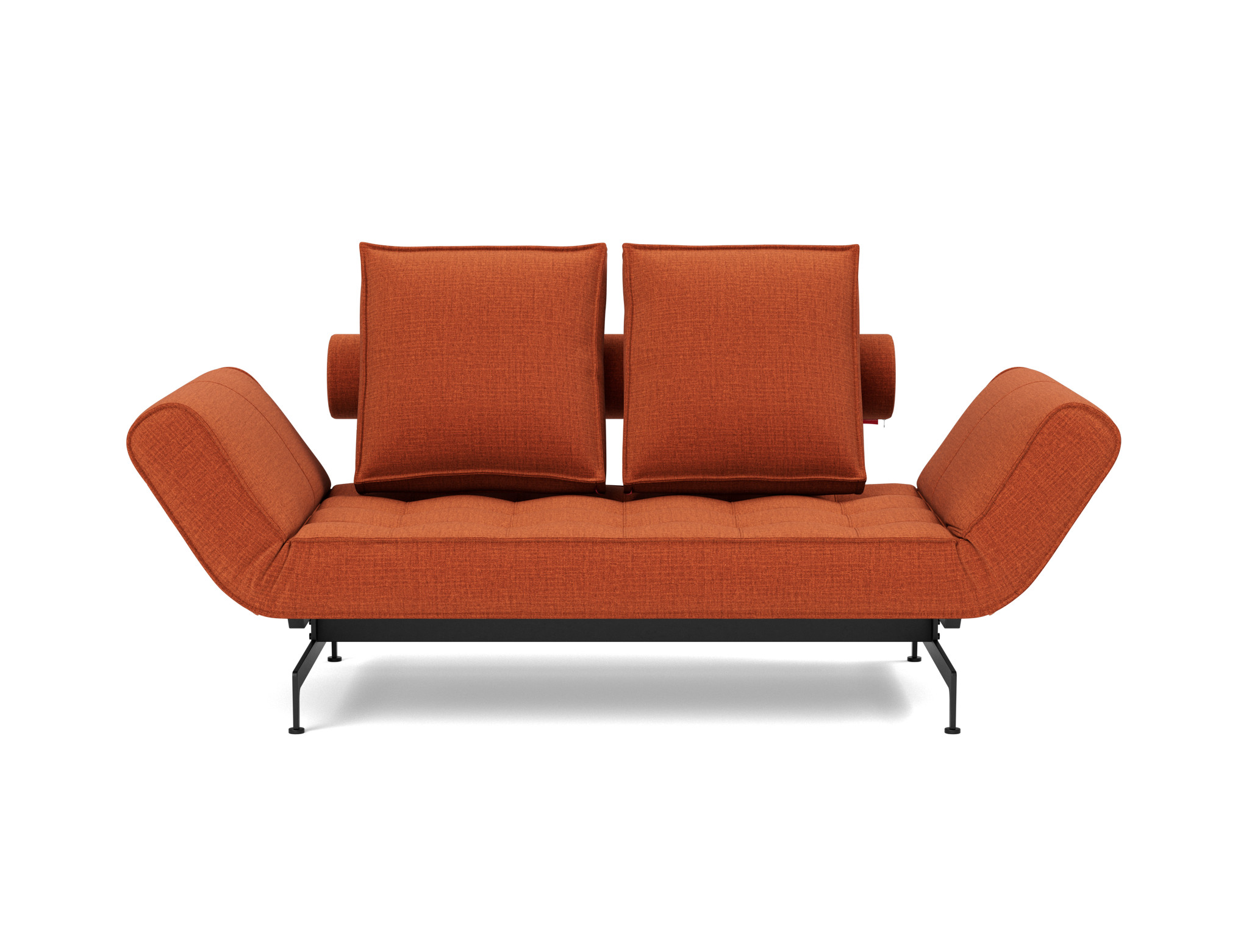 Tagesbett Ghia Chenille Esina 412-Rust-Orange Beine Laser schwarz
