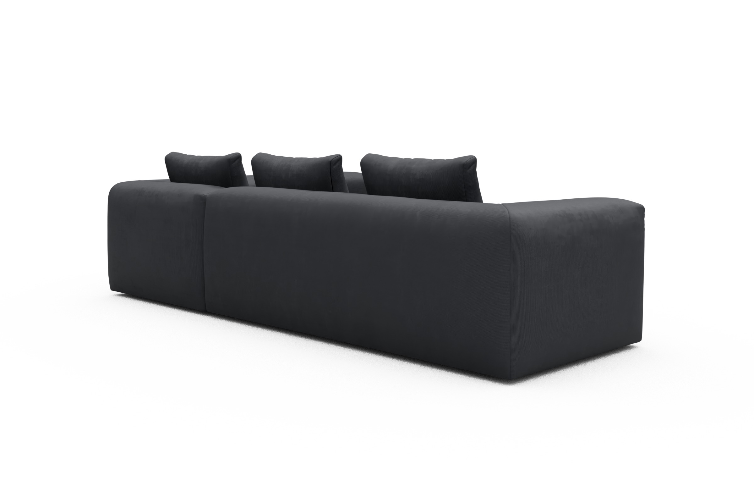 Ecksofa Fred 2x 2,5-Sitzer rechts offen Cordufine-Slate-Grey