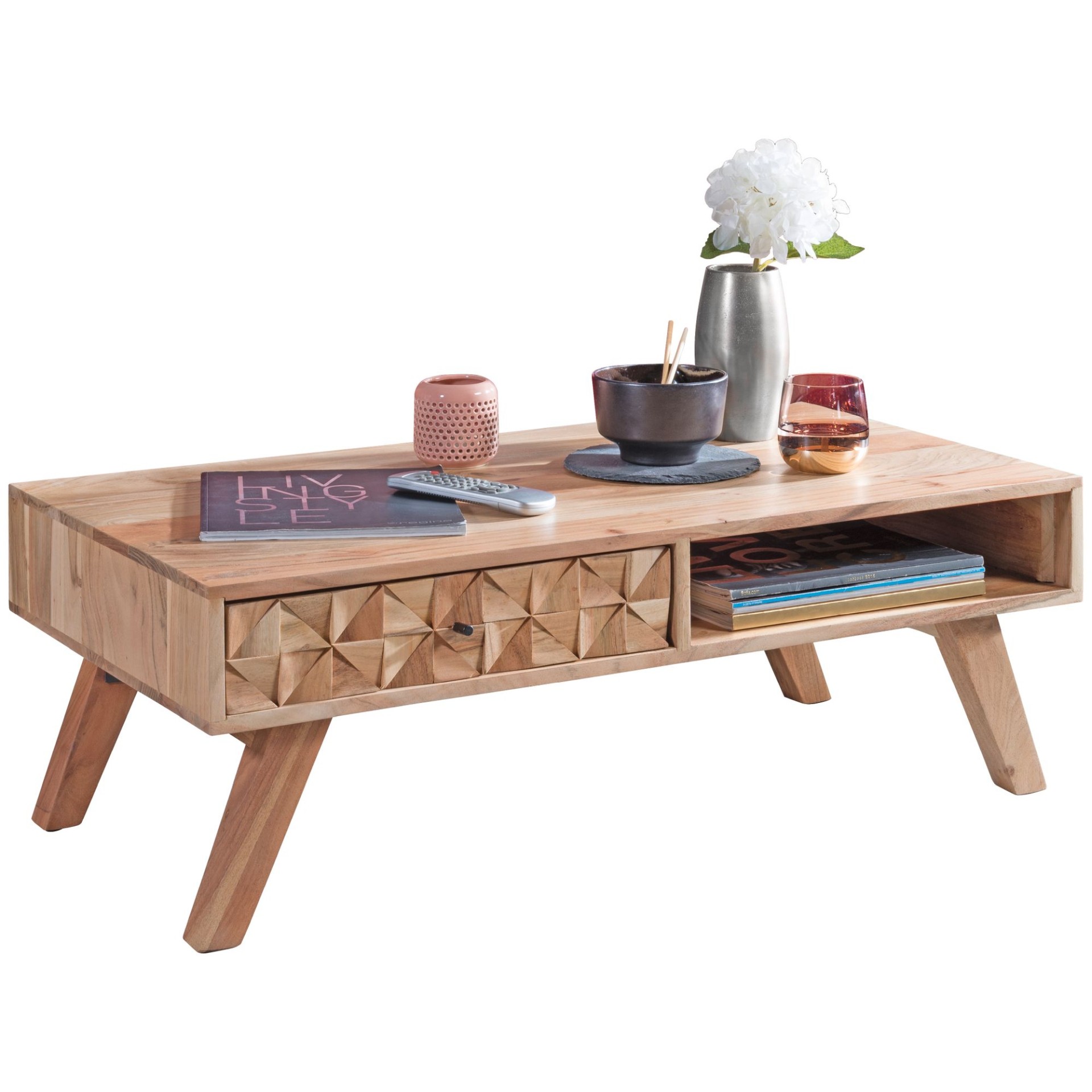 Couchtisch Nordfjord Akazie Massivholz 95 × 50 × 35 cm