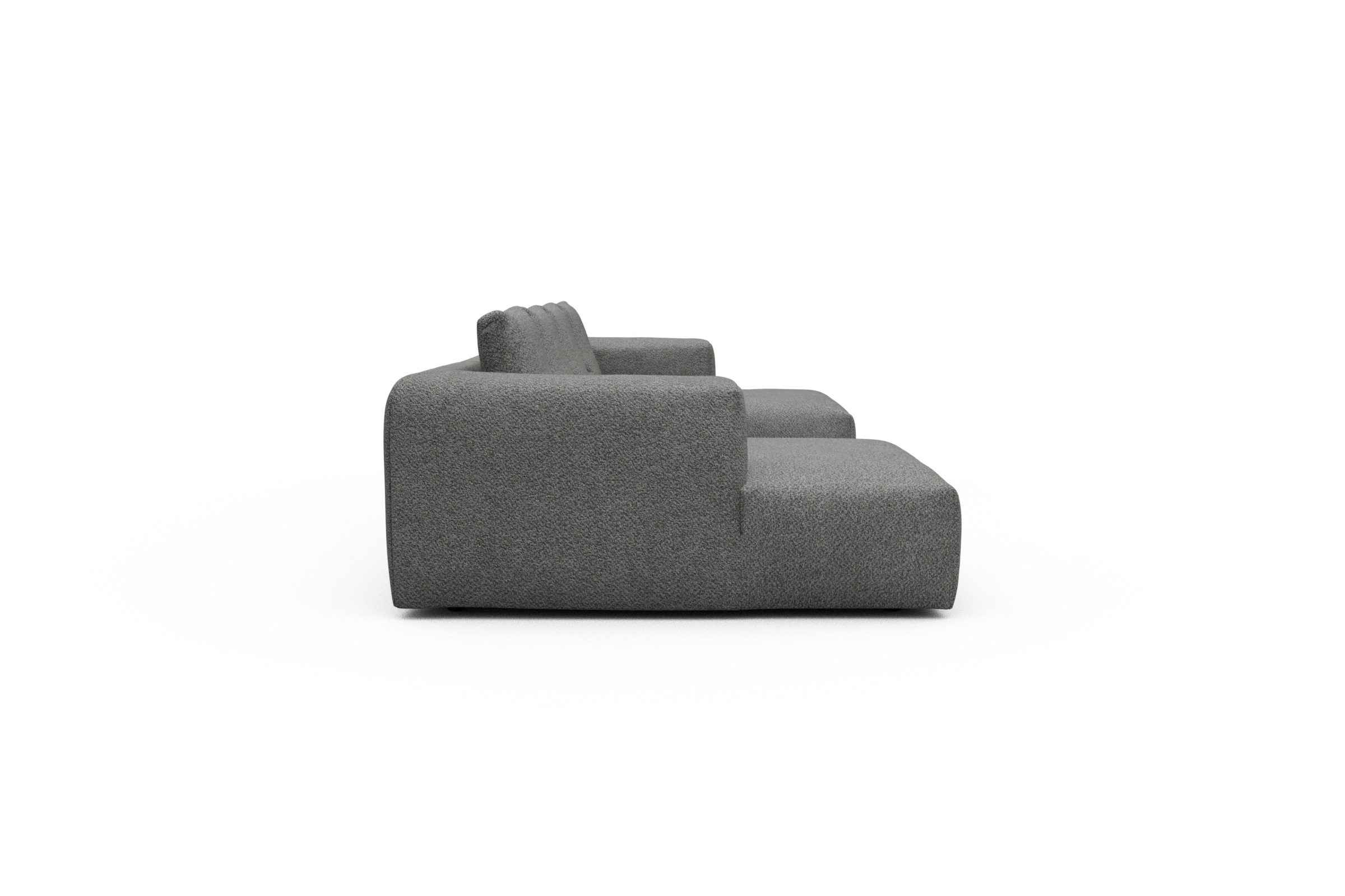 Wohnlandschaft Fred mit 2-Sitzer und Chaiselongue beidseitig Vanora-Warm-Grey