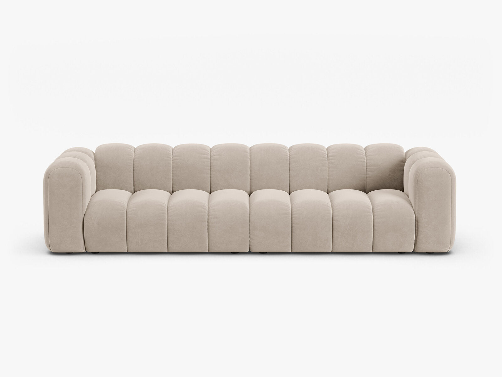 Micadoni Modulares Sofa Lupine 4-Sitzer Samt Salvador Beige