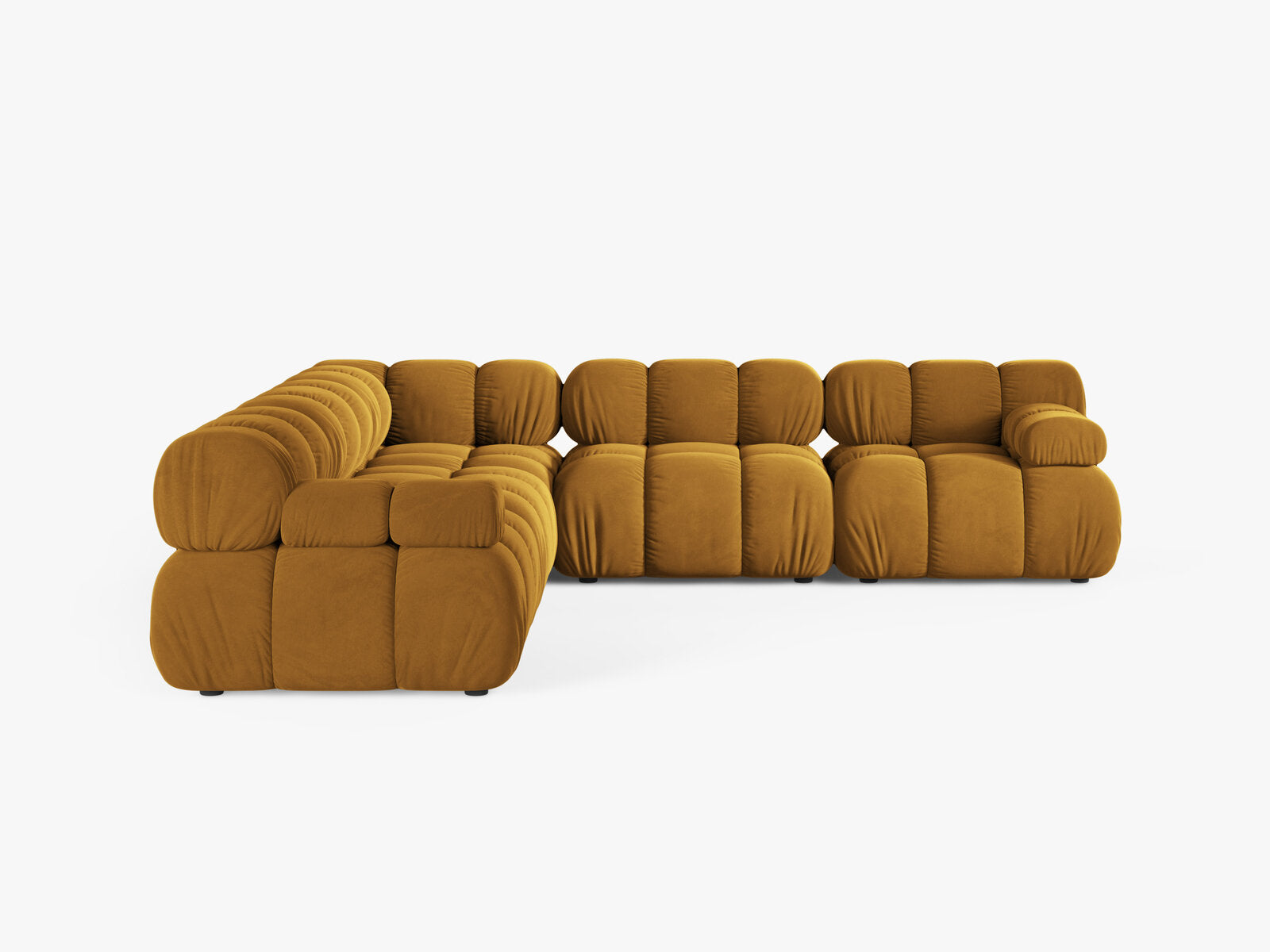 Micadoni Symmetrisches Ecksofa Bellis 5-Sitzer Samt Bluvel Gelb