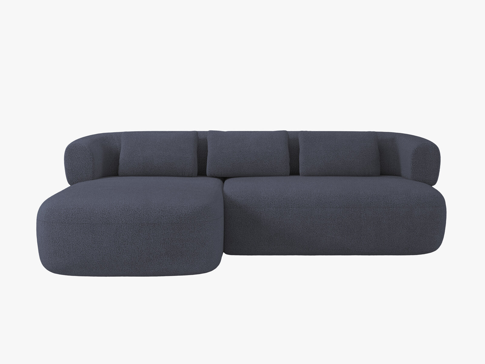 Micadoni 5-Sitzer Ecksofa Jenny Links Boucle Now or Never Dunkelblau
