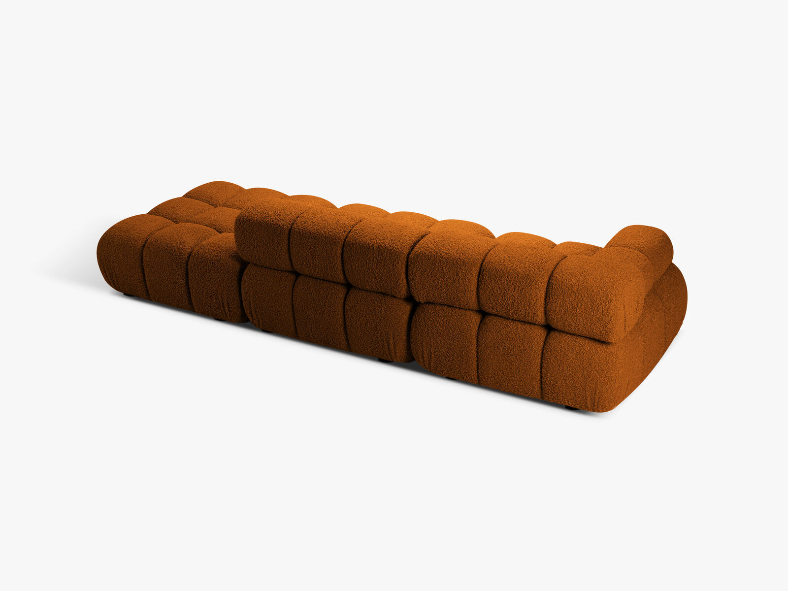 Micadoni Modulares Sofa Bellis 4-Sitzer Rechts Boucle Rolf Ziegel