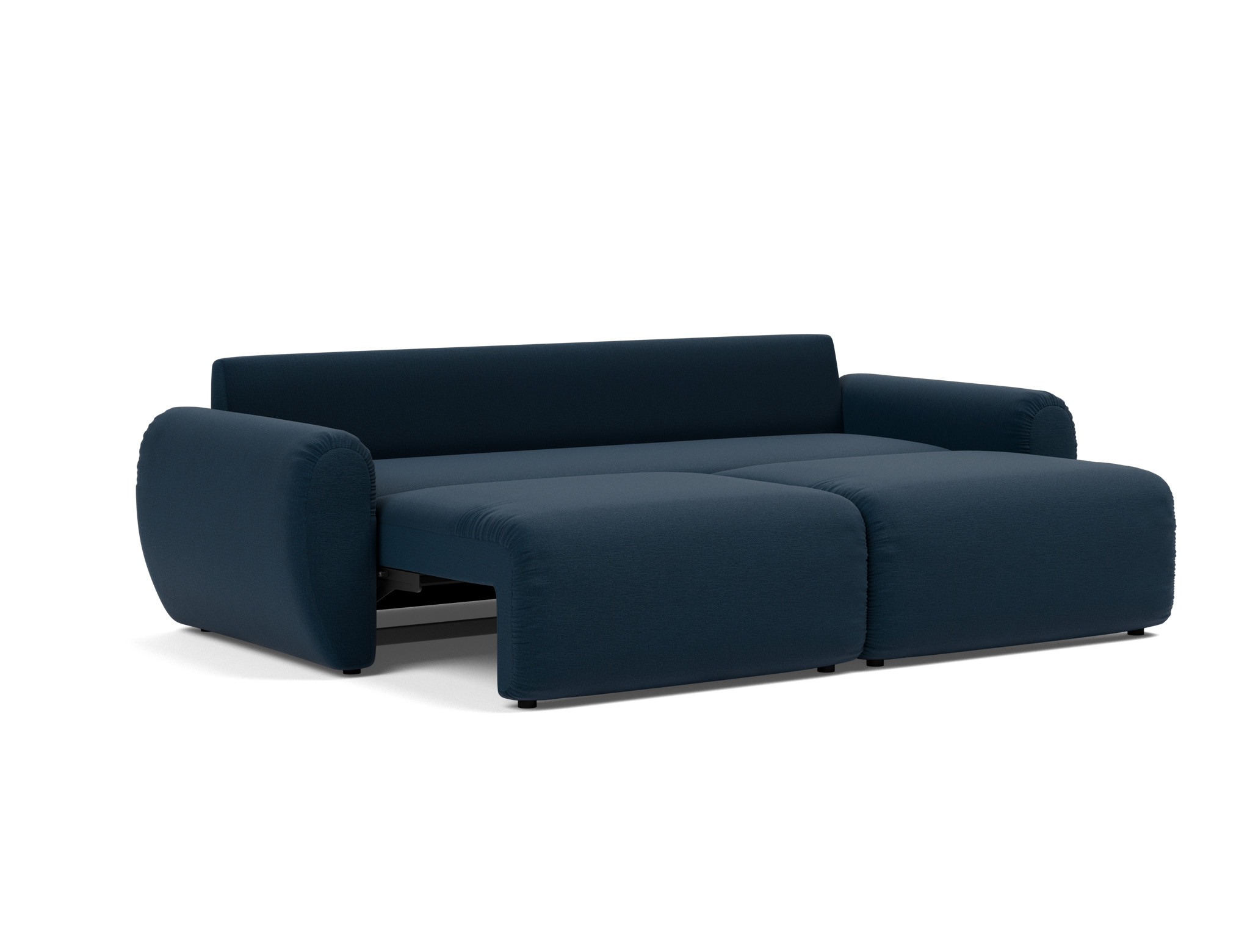 Schlafsofa Norum mit Curve-Armlehnen Flachgewebe Mixed Dance 528-Blue