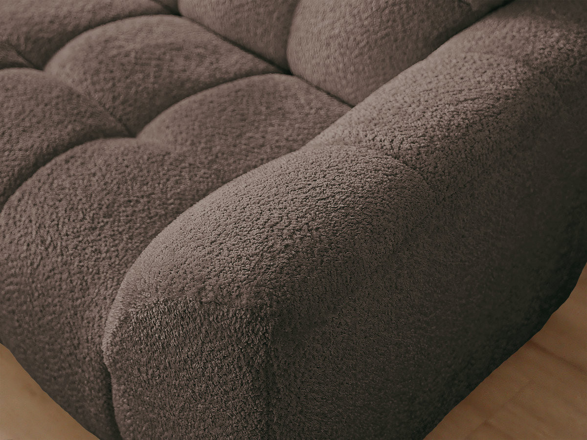 Bobochic Jaya Ecksofa mit Pouf Chenille Braun Ecke links
