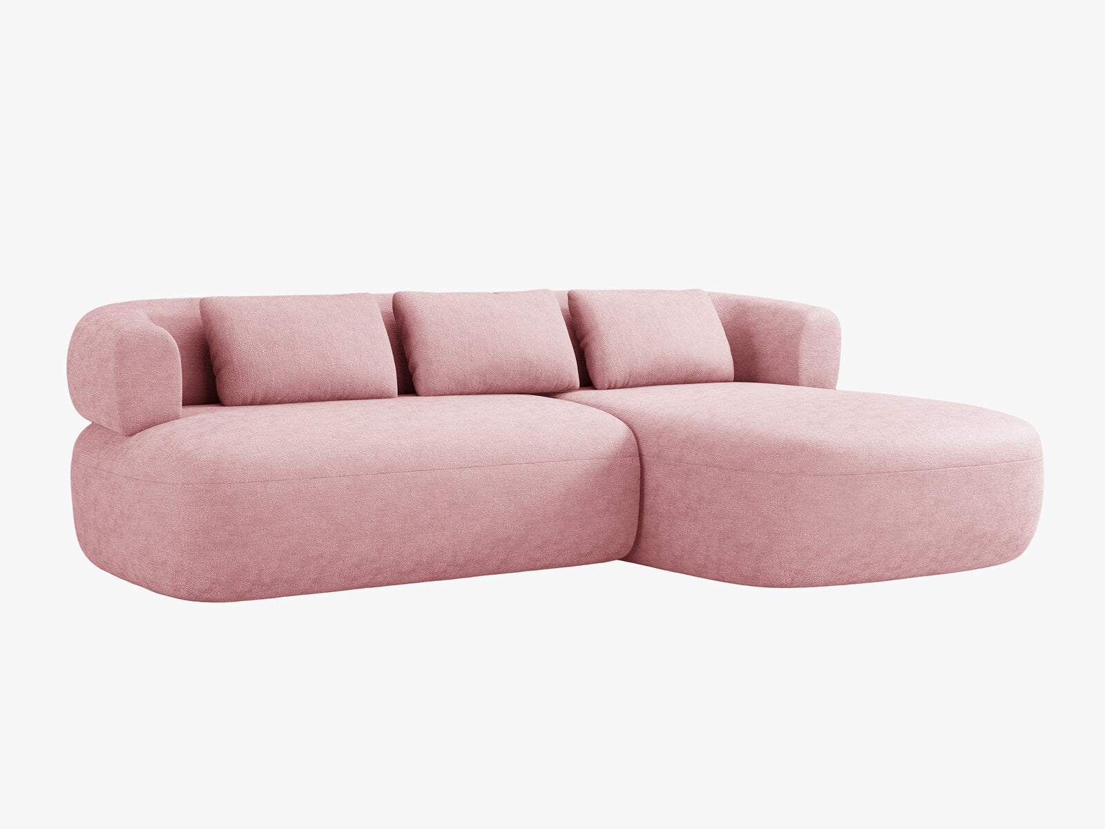 Micadoni 5-Sitzer Ecksofa Jenny Rechts Chenille Perfect Harmony Rosa