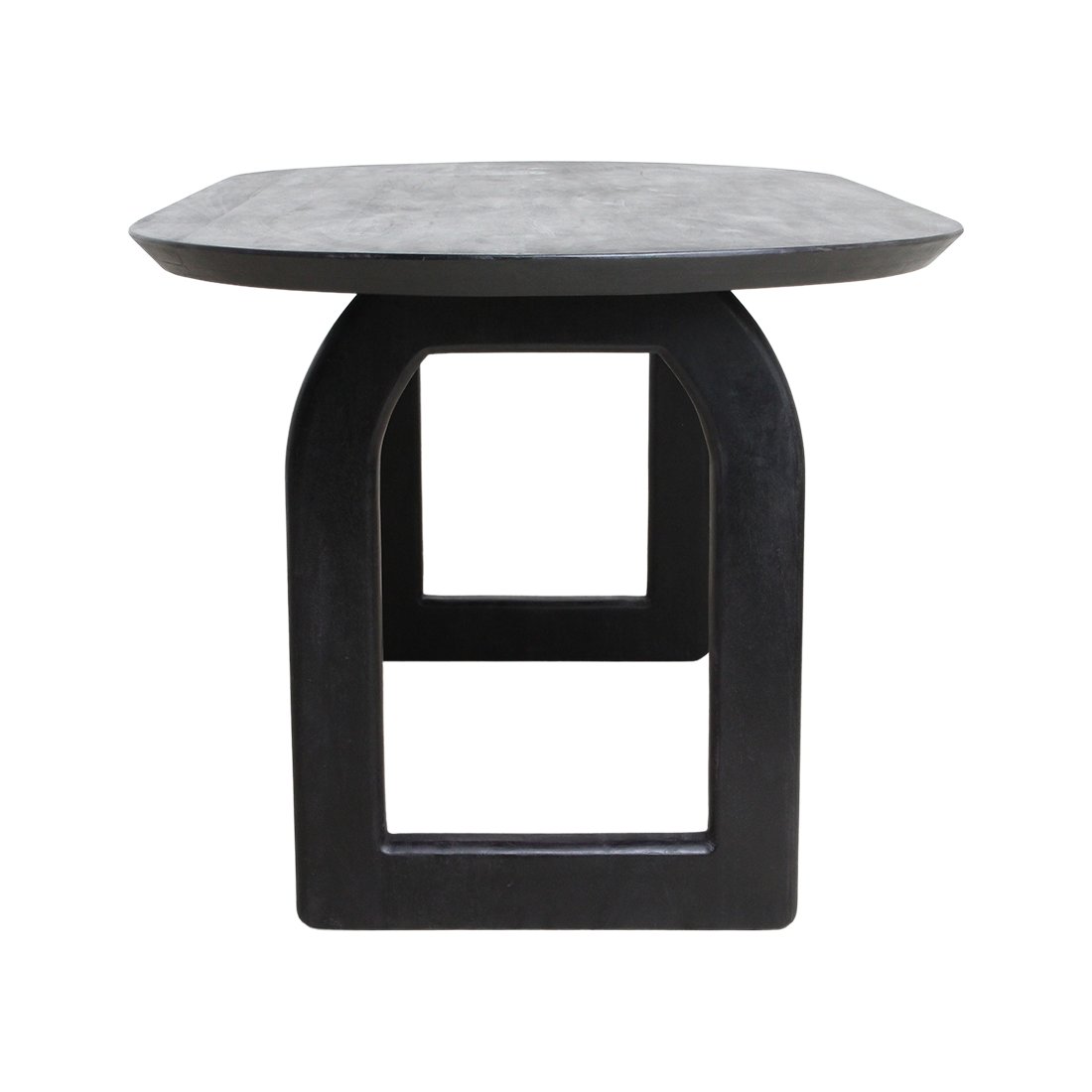Raw Materials Bullnose Esstisch schwarz 180cm offenes Gestell