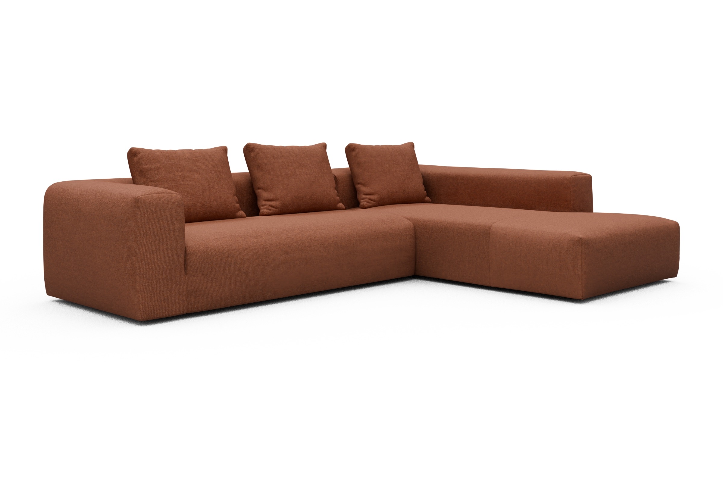 Ecksofa Fred Relax-Ecke rechts mit 2,5-Sitzer Weda-Rust