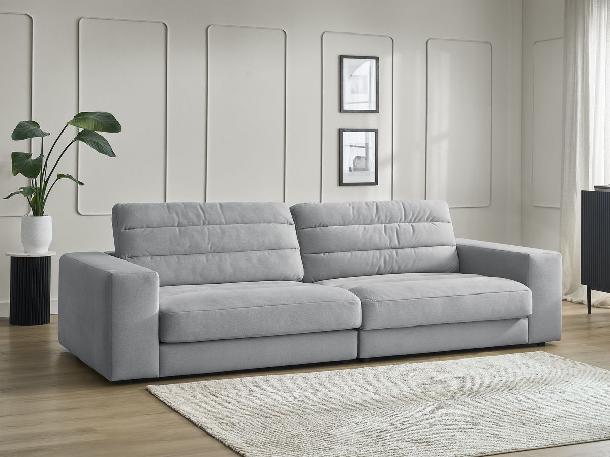 Bobochic Sierra Sofa 3-Sitzer Samt Hellgrau