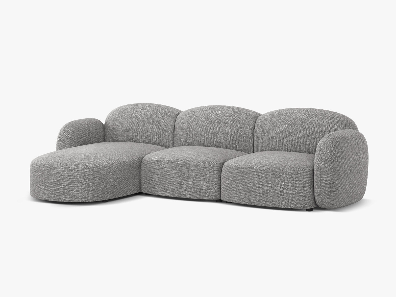 Micadoni Ecksofa Blair 4-Sitzer Links Chenille Eden Hellgrau