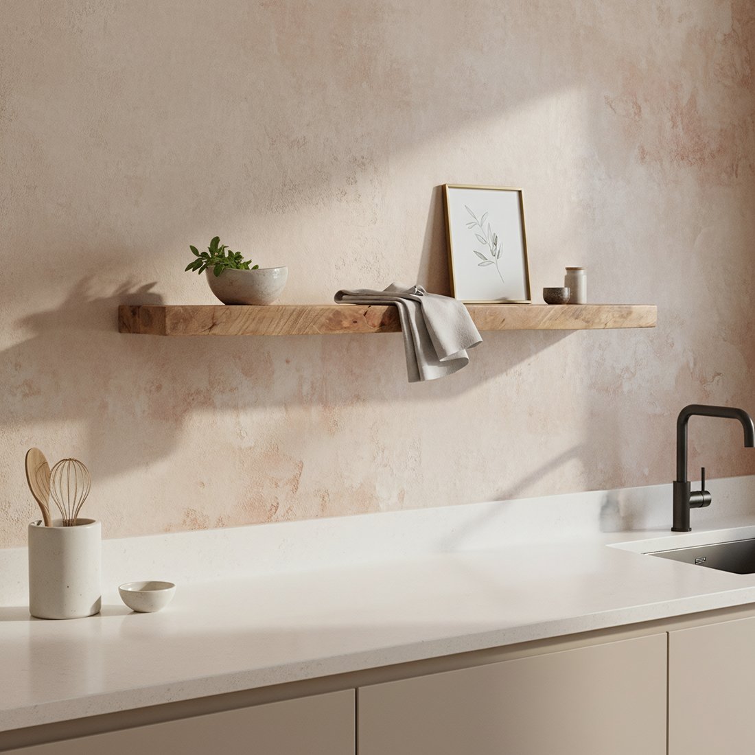 Raw Materials Wandregal Mangoholz schwebend