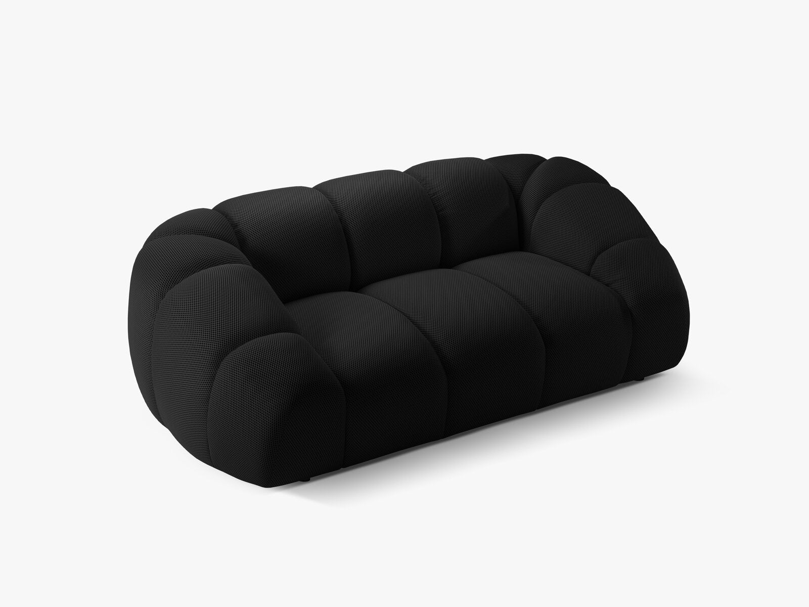 Micadoni Sofa Diana 2-Sitzer 3D-Stoff Schwarz