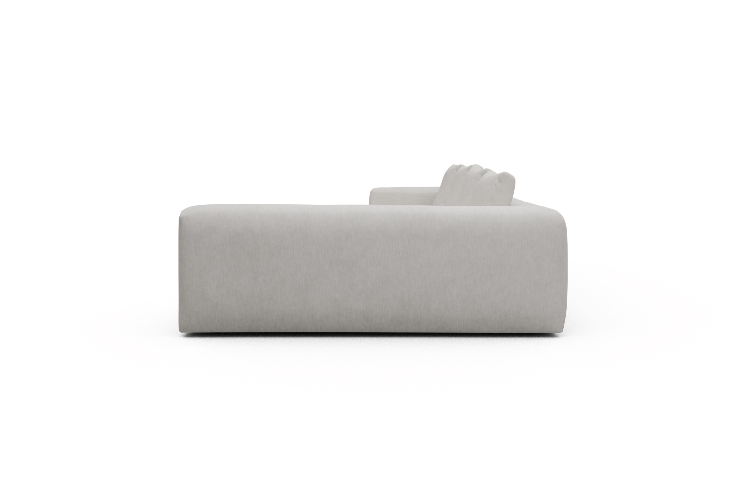 Wohnlandschaft Fred Chaiselongue links mit 2-Sitzer und lange Armlehne rechts Vivus-Dusty-Off-White