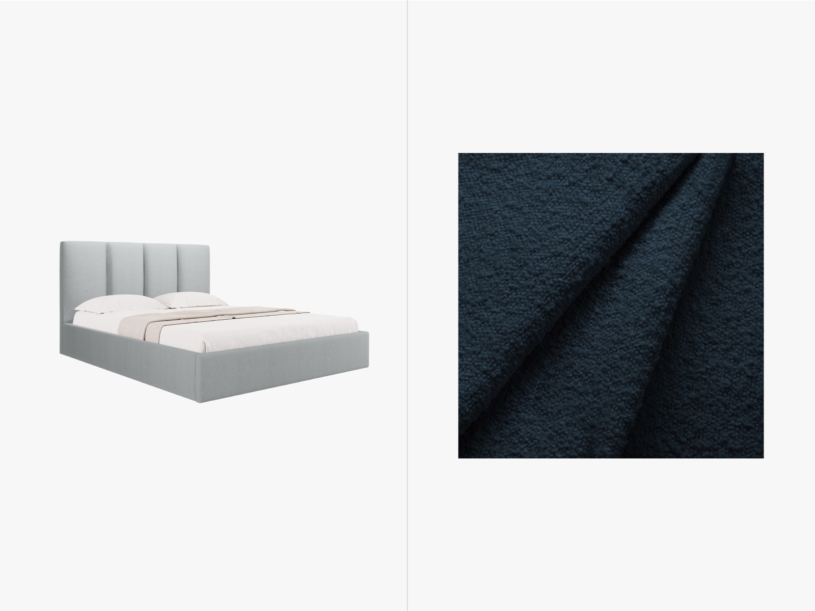 Micadoni Bett Pyla Boucle Dunkelblau 140x200
