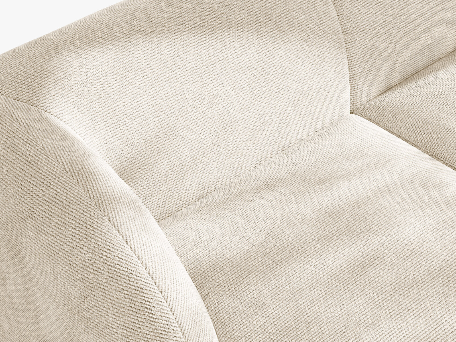 Micadoni Ecksofa Miley 4-Sitzer Links Chenille Eden Elfenbein