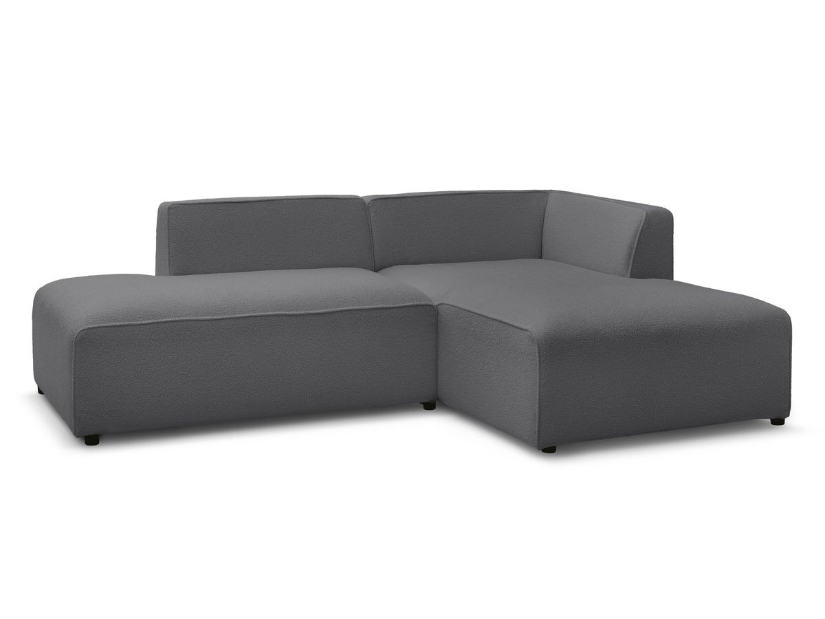 Bobochic Megeve Ecksofa Bouclé-Stoff Dunkelgrau Ecke rechts