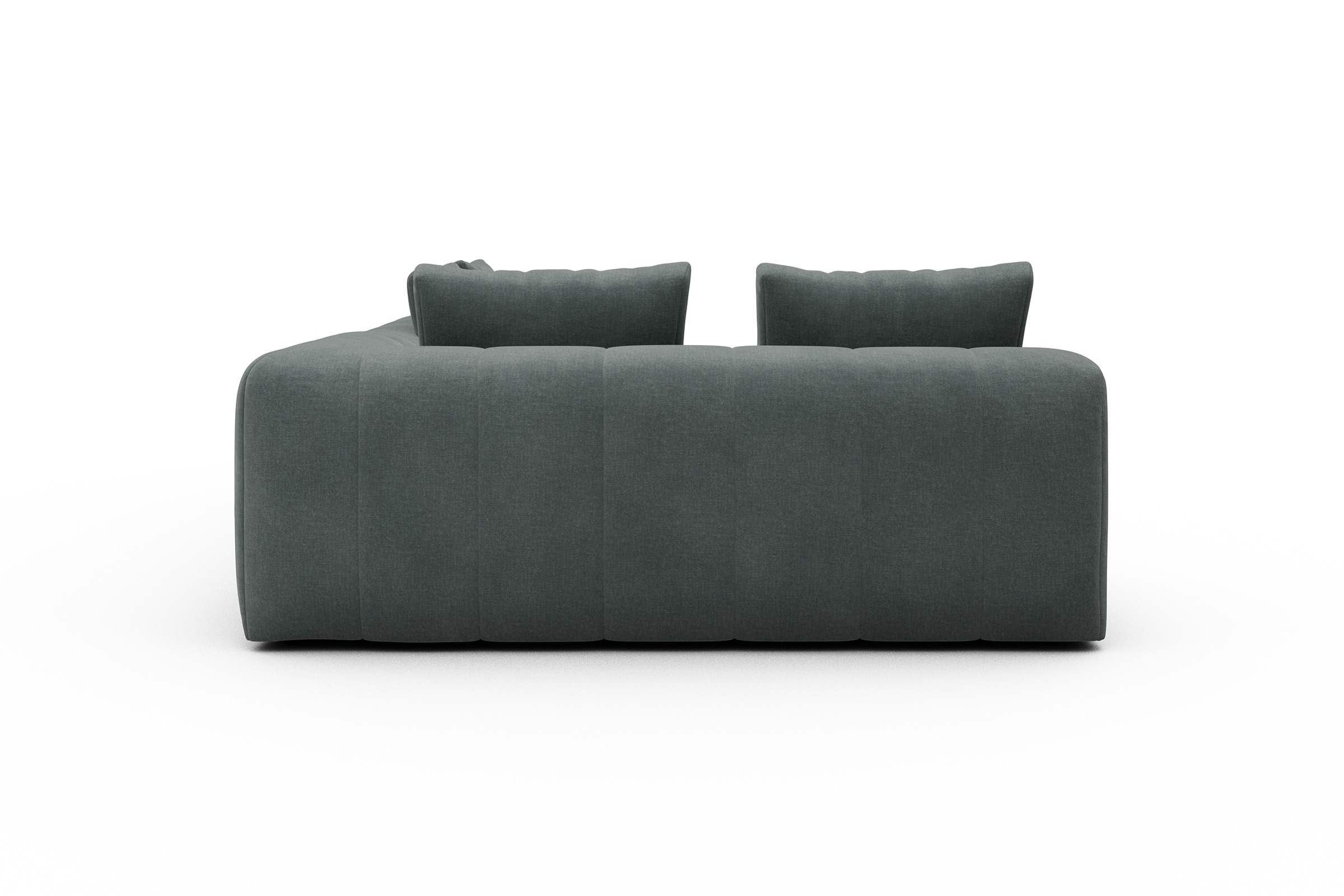 Ecksofa Hugo 2x 2,5-Sitzer Armlehne rechts Smooth-Silver-Grey