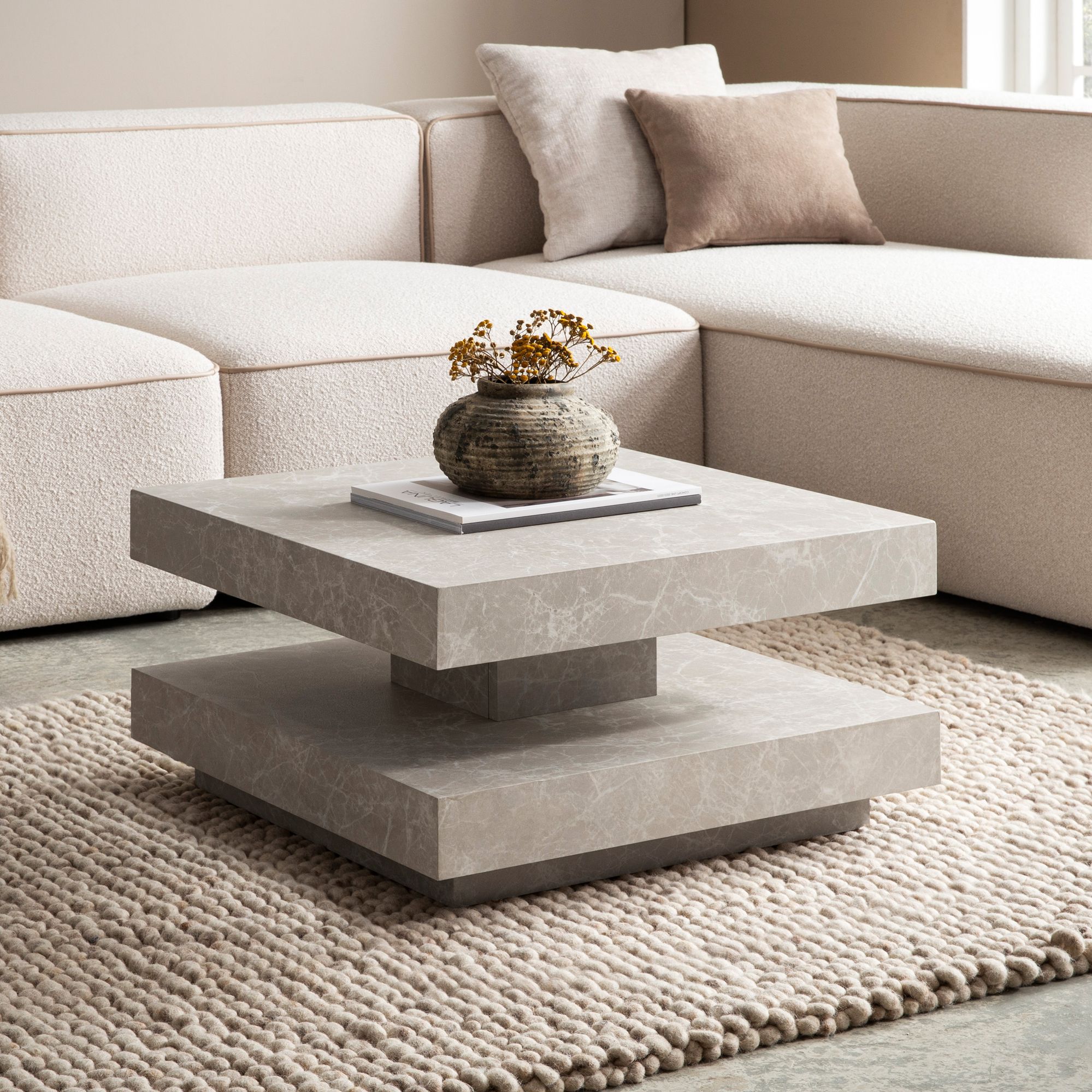 Couchtisch Fluberg Beige 60 × 60 × 34 cm