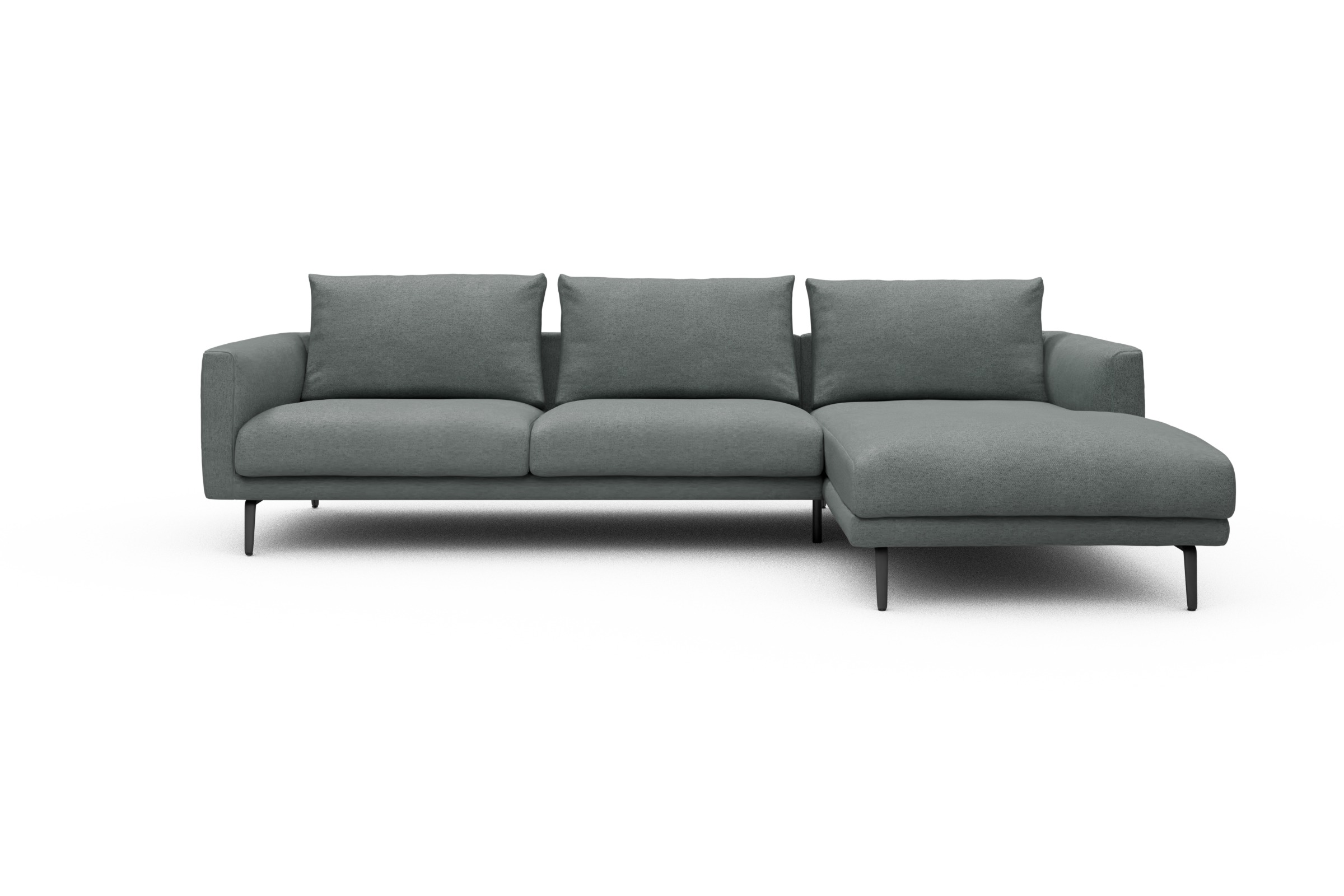Skandi Home Ecksofa Karl Chaiselongue rechts mit 2,5-Sitzer Denari-Soft-Grey moebelfaktor