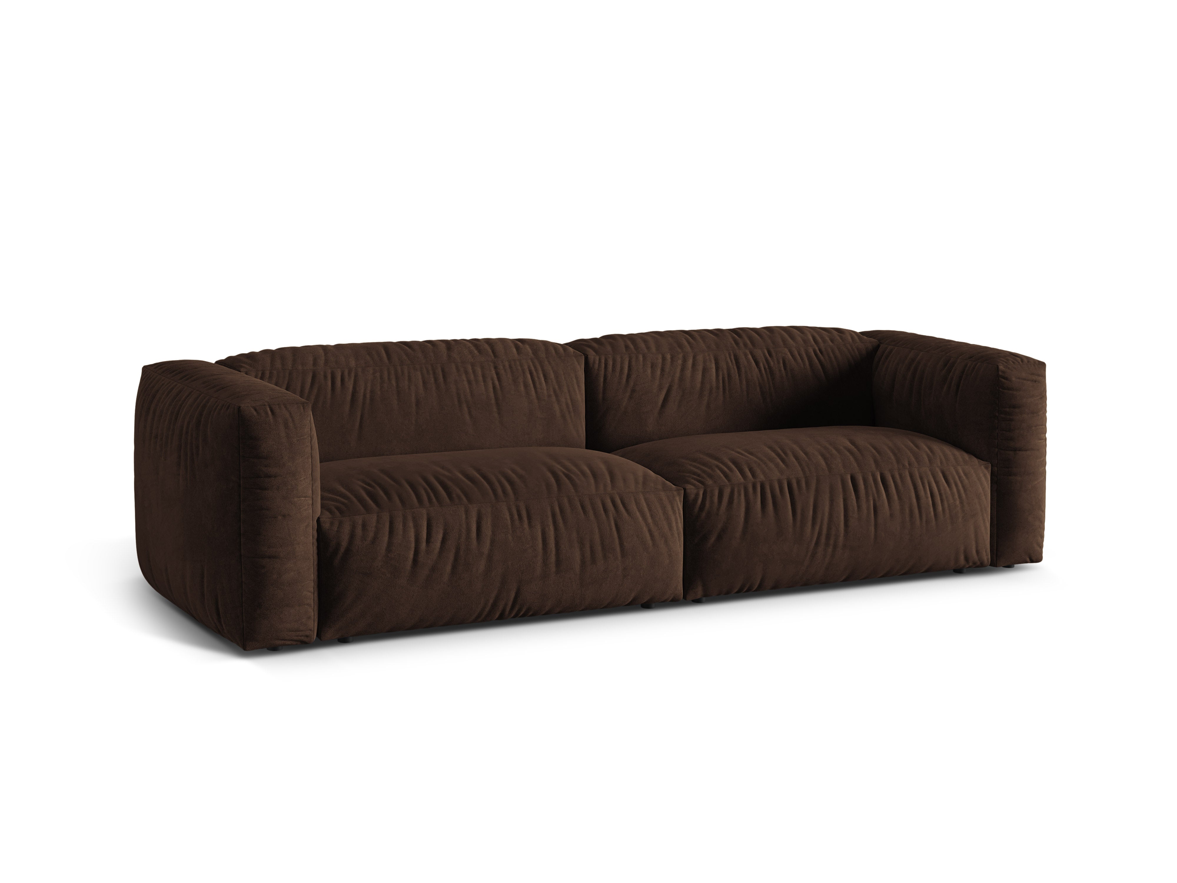 Micadoni Sofa Martina 3-Sitzer Samt Vogue Schokolade