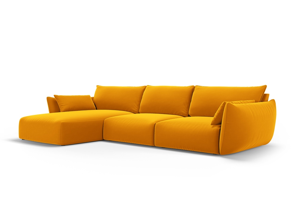 Cosmopolitan Design Ecksofa Matera 4-Sitzer Samt Salvador Gelb Links