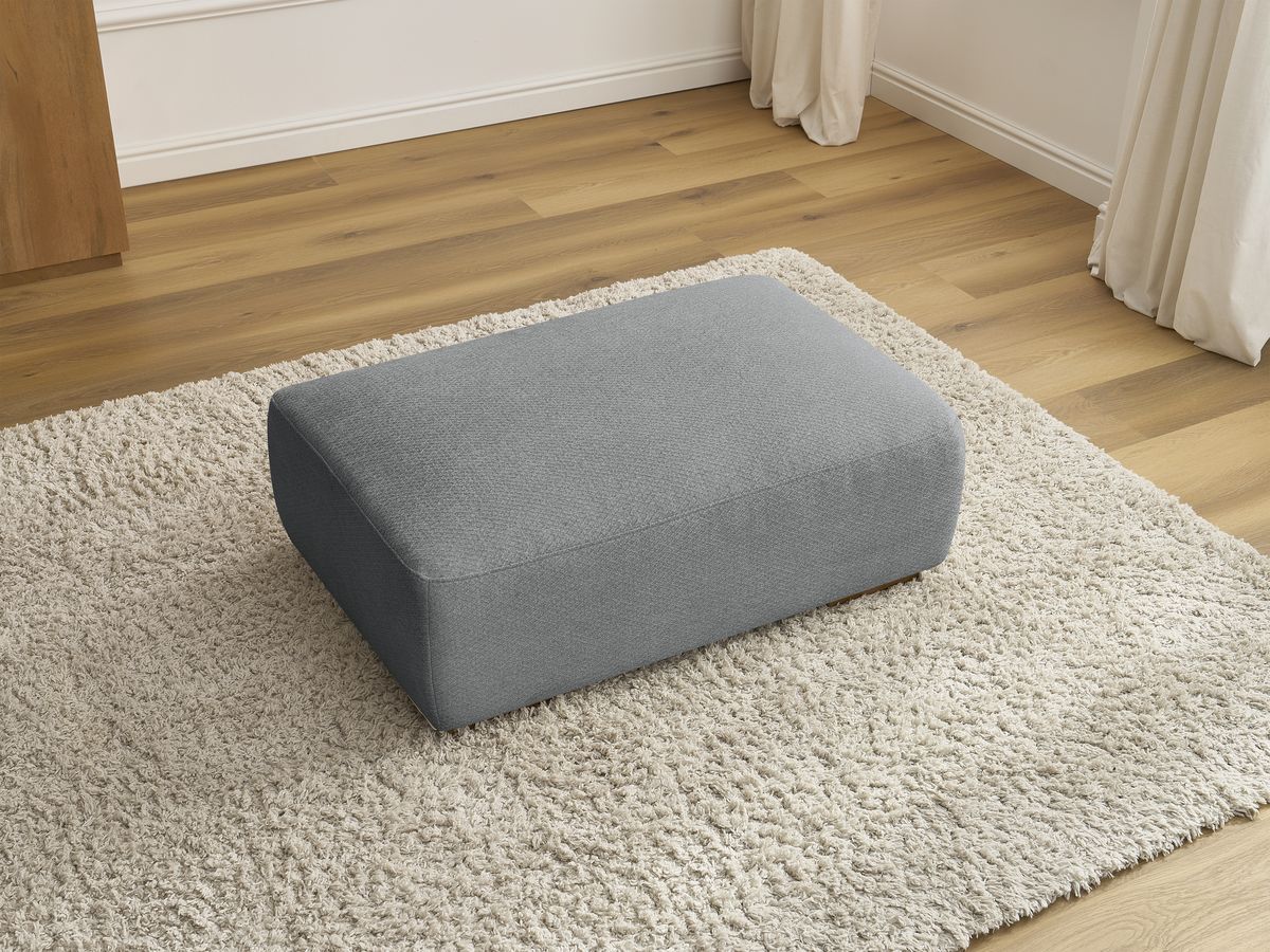 Bobochic Sidonie Pouf Melange-Stoff Dunkelgrau
