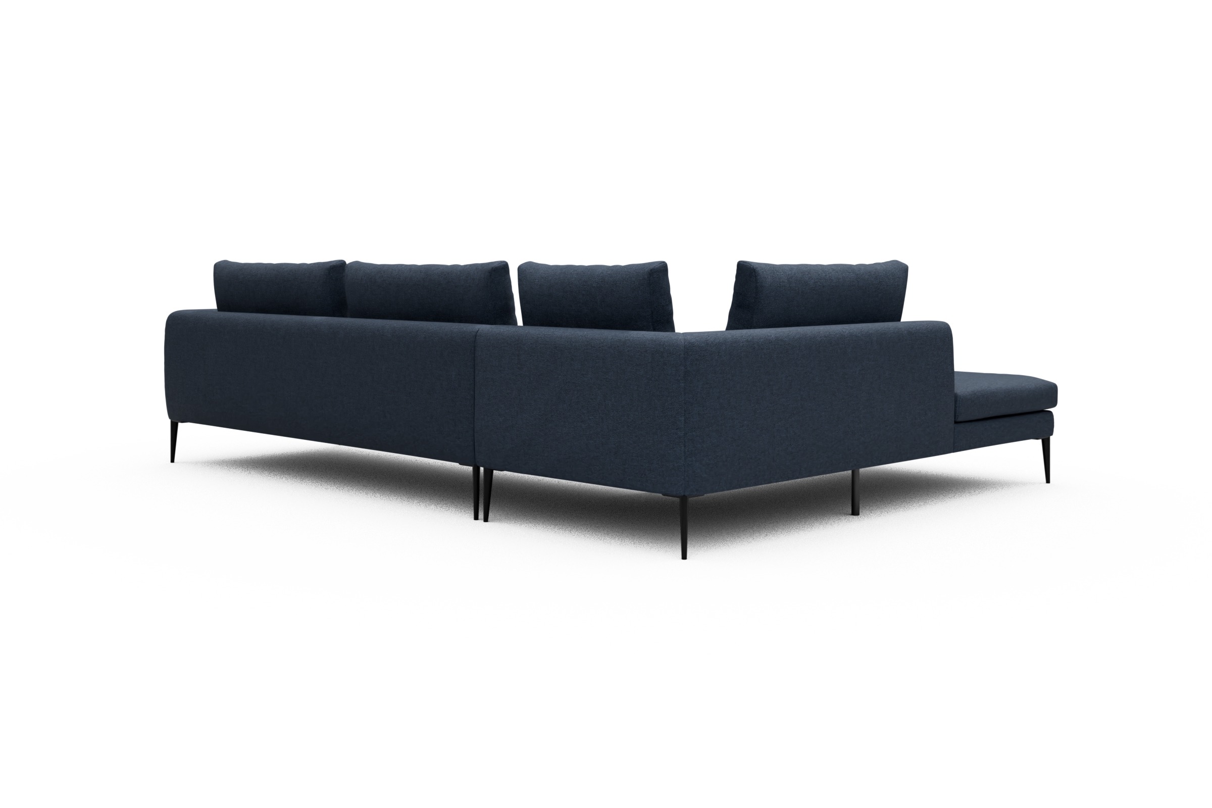 Ecksofa Paul Relax-Ecke rechts mit 3-Sitzer Sama-Deep-Blue