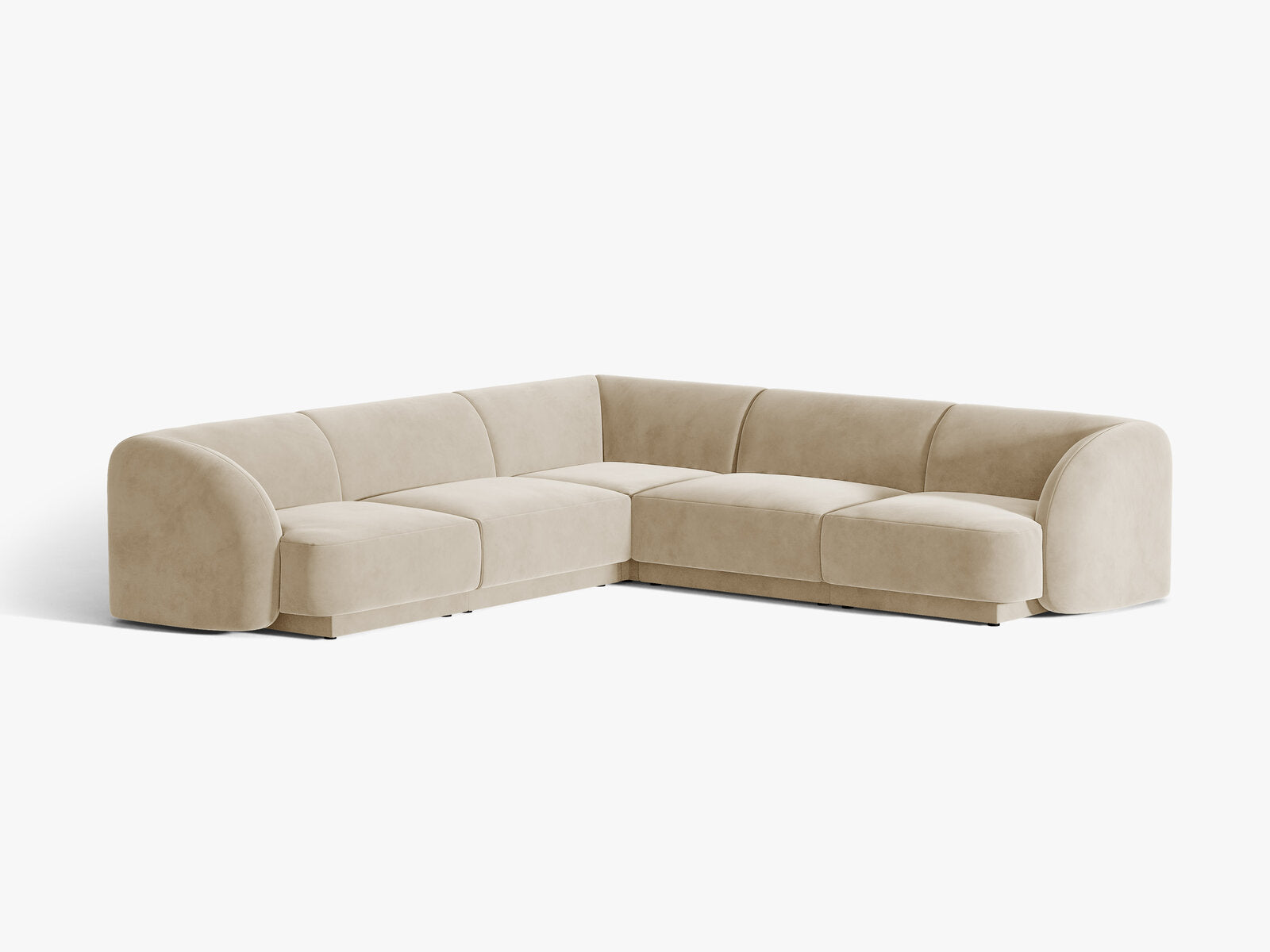 Micadoni 5-Sitzer Symmetrisches Ecksofa Miley Samt Venus Beige