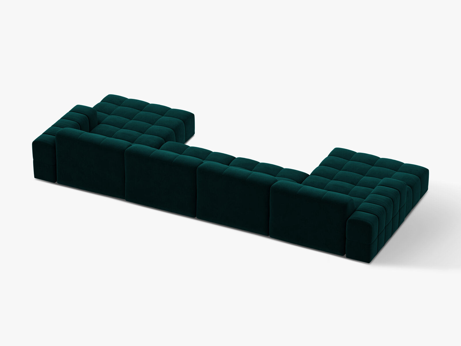 Micadoni Panorama Sofa Jennifer 6-Sitzer Samt Venus Dunkel Petrol