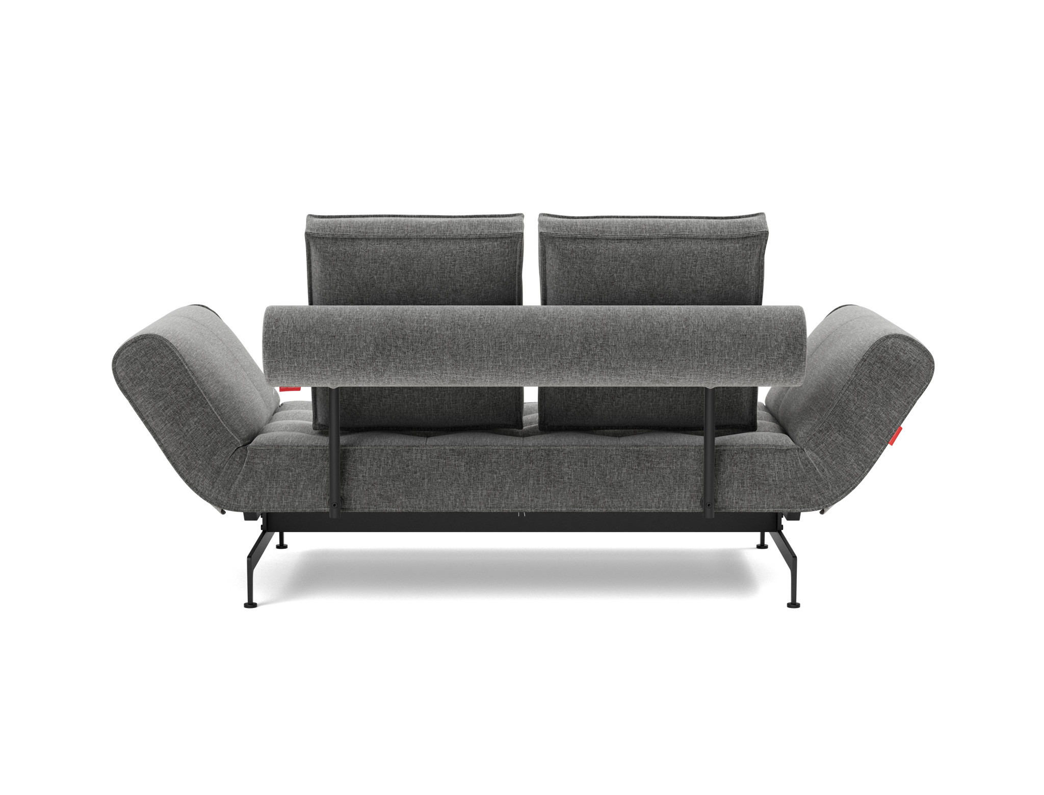 Tagesbett Ghia Strukturierter Stoff Twist 563-Charcoal Beine Laser schwarz